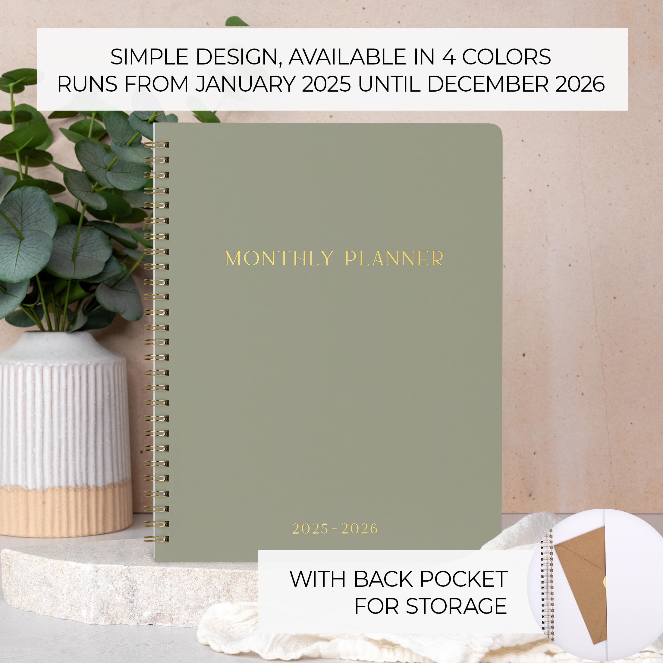 2025-2026 Monthly Planner & Calendar Book - Aesthetic Productivity Planner with To-Do Lists for Work, School & Personal Goals - January 2025 to December 2026 - Perfect for Office, College Students & Home Organization