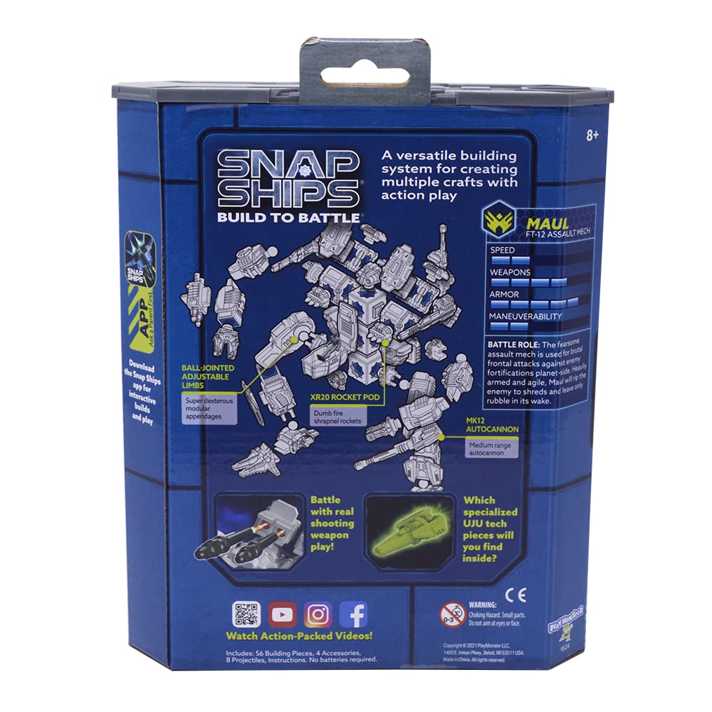 Forge Maul FT-12 Assault Mech Building Kit - 3 in 1 STEM Toy for Kids Ages 8+ | No Batteries Required | Battle-Ready Construction Set for Creative Play & Combat Scenes