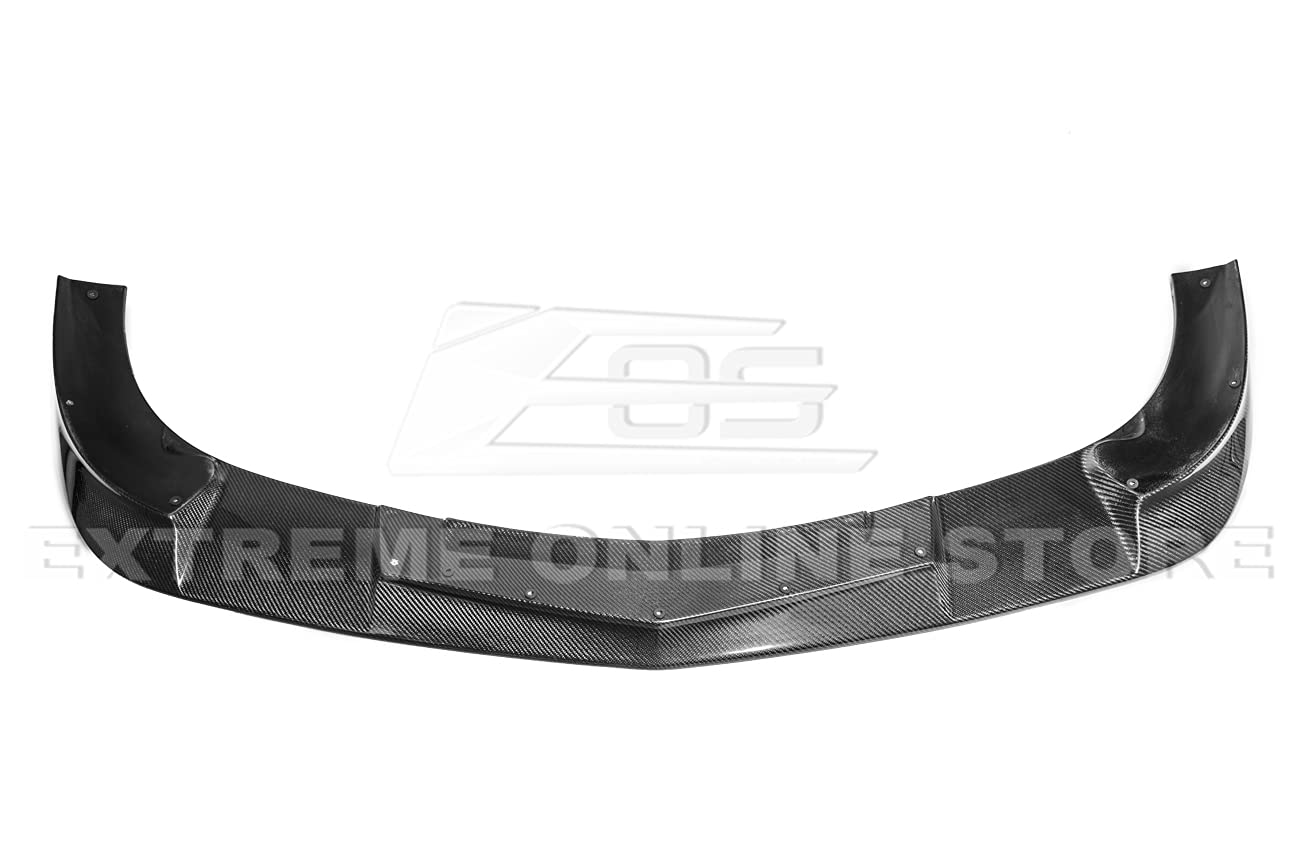 2005-2013 Chevrolet Corvette C6 Base & ZR1 Extended Style Carbon Fiber Front Bumper Lip Splitter | Replacement Part for Enhanced Aerodynamics & Sporty Look | Perfect for Racing, Car Shows & Street Performance