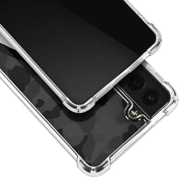 Skinit Clear Protective Phone Case for Samsung Galaxy S22 Plus - Shark Teeth Grey Street Camo Design | Slim Shockproof Cover for Everyday Use & Outdoor Activities