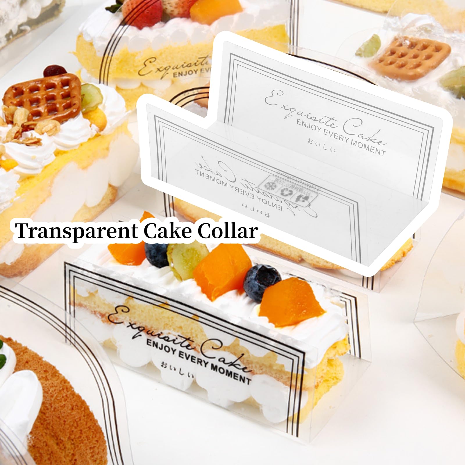 100PCS Clear Cake Collar for Chocolate Mousse, Cake Decorating & Wrapping - Transparent Baking Collar for Professional Dessert Presentation - Perfect for Birthday Cakes, Wedding Cakes & Pastry Making
