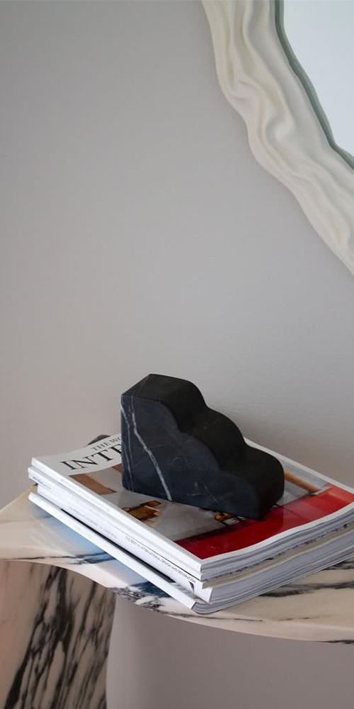 Elegant Nero Marble Cloud Bookend - Stylish Book Holder for Home Office & Library Decor - Perfect for Organizing Books, Shelves, and Desks