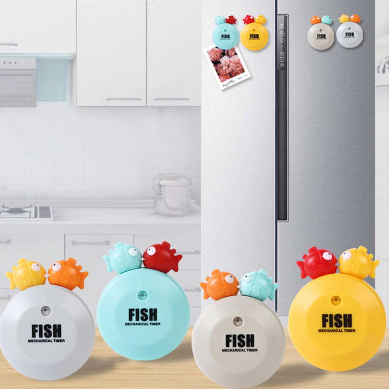 Cute Cartoon Digital Kitchen Timer with Mechanical Core - Small Alarm Clock for Cooking, Baking & Steaming Fish | Blue Creative Kitchen Gadget for Home & Office Use