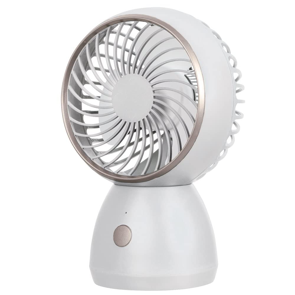 ForPro Professional Collection Premium Rechargeable Portable Desk Fan - 3-Speed USB Mini Fan for Travel, Home & Office - Lightweight Personal Cooling Fan (Pure White) | Perfect for Work Desks, Dorm Rooms & Summer Travel