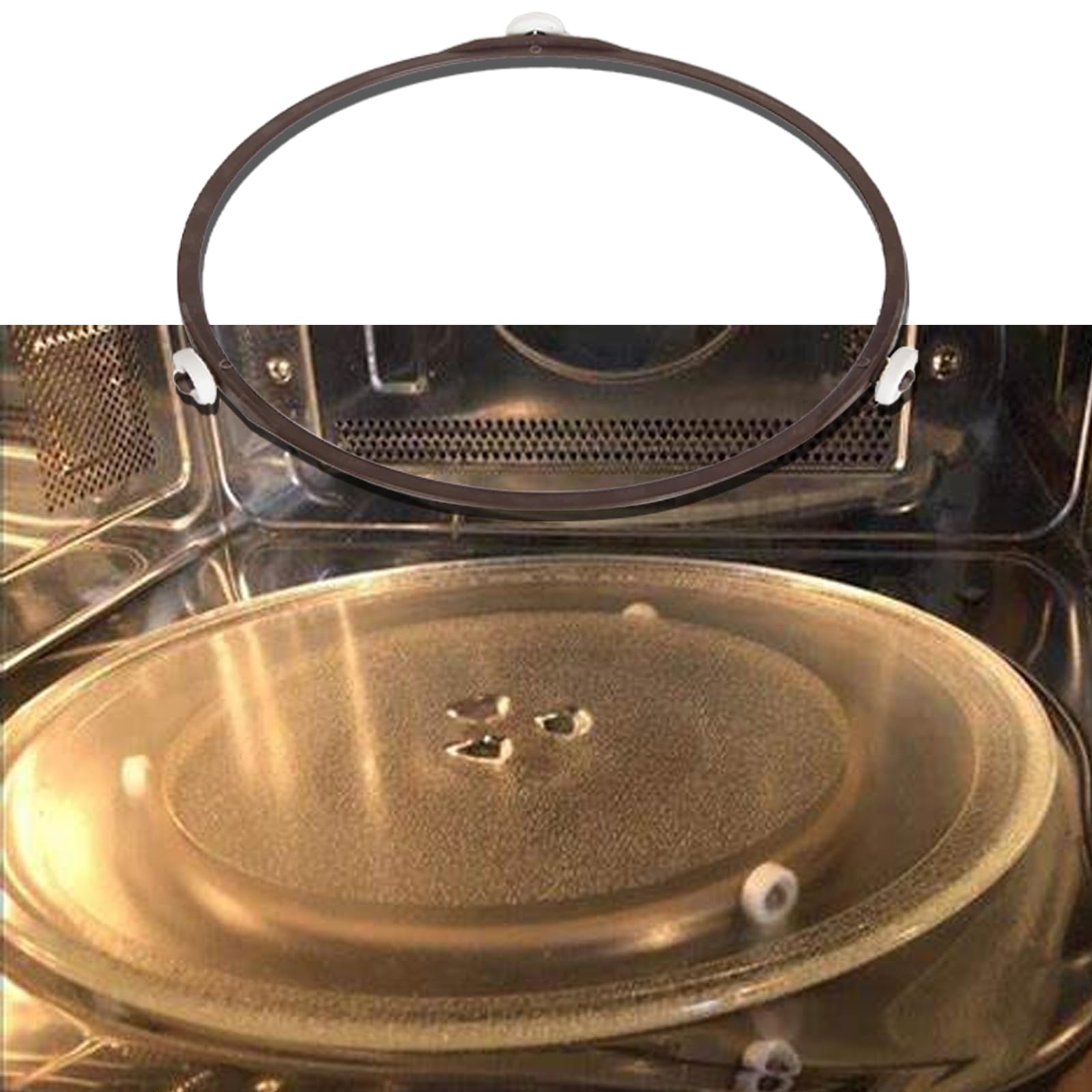 7 Inch Microwave Turntable Ring Replacement - 14mm Roller Height Glass Plate Support Holder for Microwave Oven | Compatible with Most Brands | Perfect for Heating, Defrosting & Reheating Food