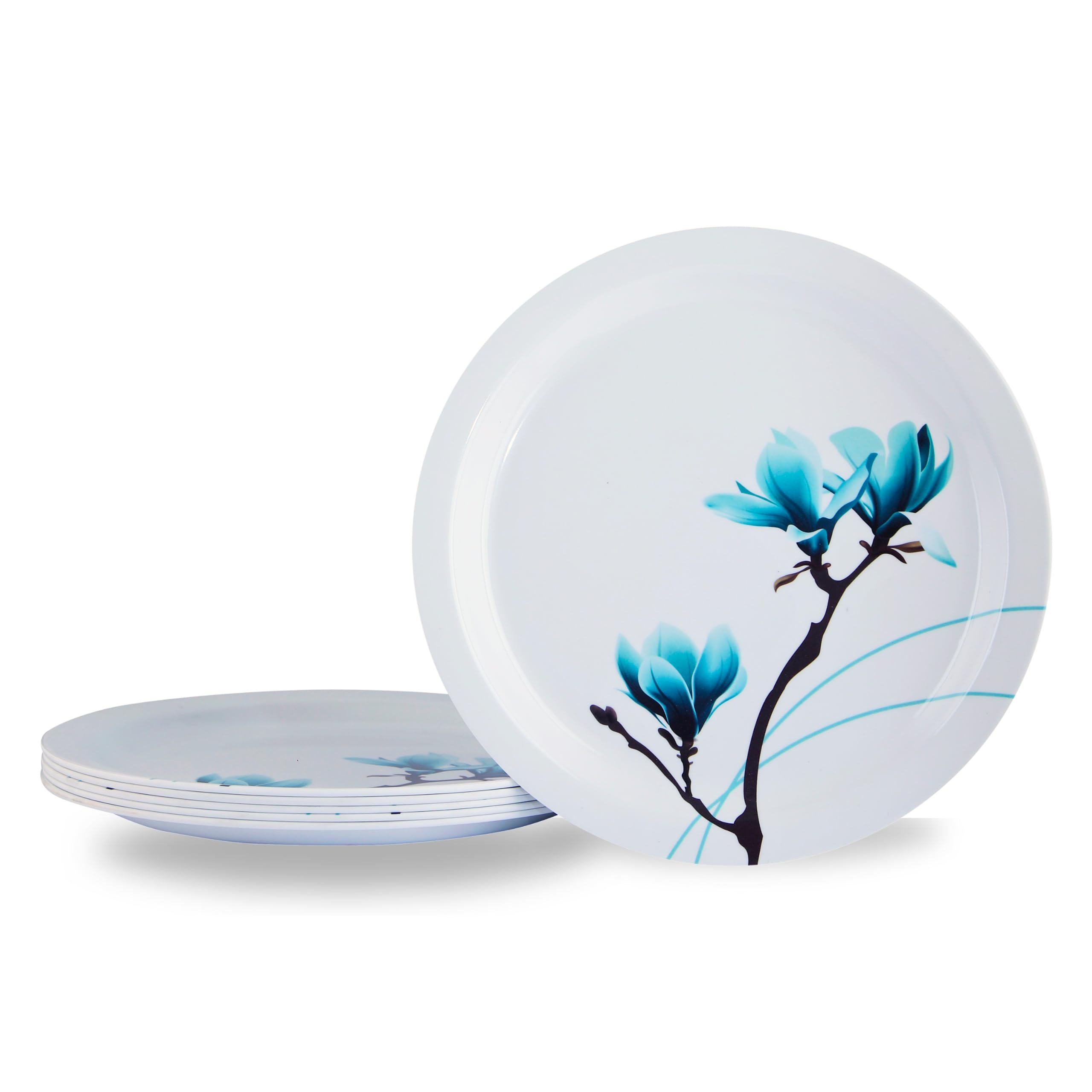 SKG ENTERPRISES 7-Inch Melamine Quarter Plates Set of 6 - Durable Break-Resistant Dishware for Snacks, Lunch & Dinner - Perfect for Home, Office & Restaurant Use - Sea Green Round Serving Plates - Ideal for Everyday Meals, Parties & Outdoor Dining