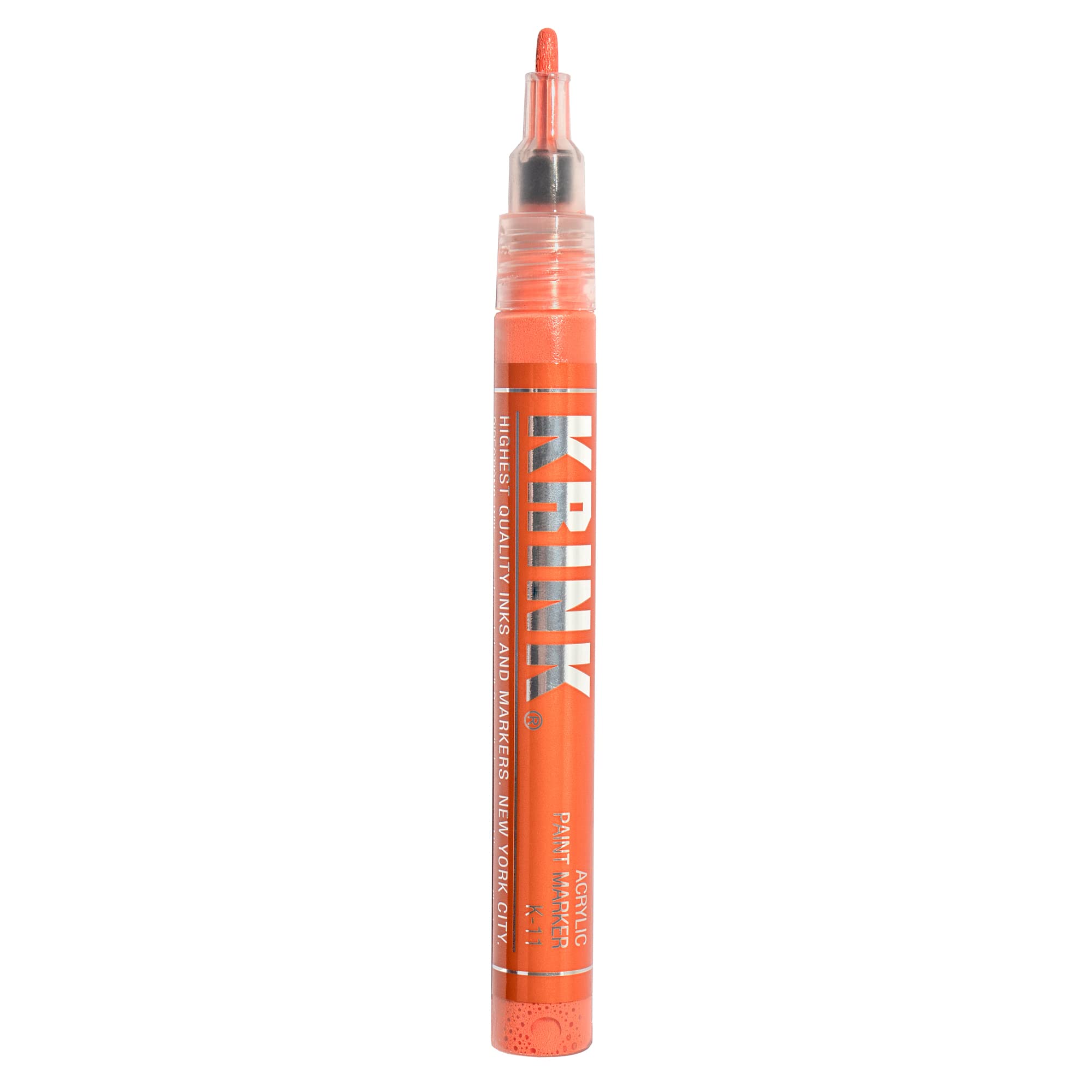 Krink K-11 Orange Paint Marker - Vibrant Opaque Acrylic Art Marker for Graffiti, Canvas, Plastic & Paper - Perfect for Artists, DIY Crafts & Street Art Projects