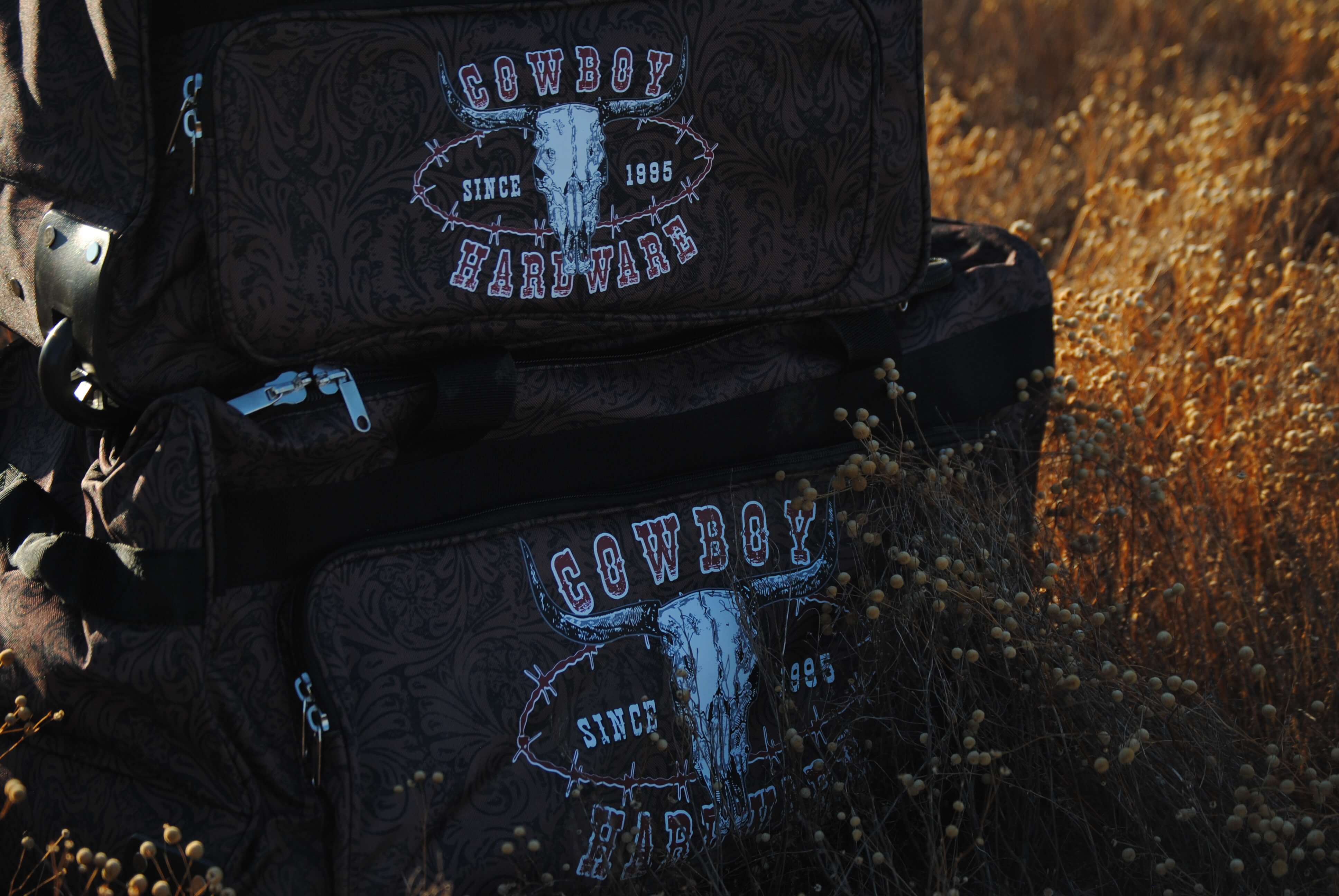 CH Outlaw Since 95' 3 Wheel Rolling Duffle Bag - Perfect for Travel, Gym & Sports Equipment Storage