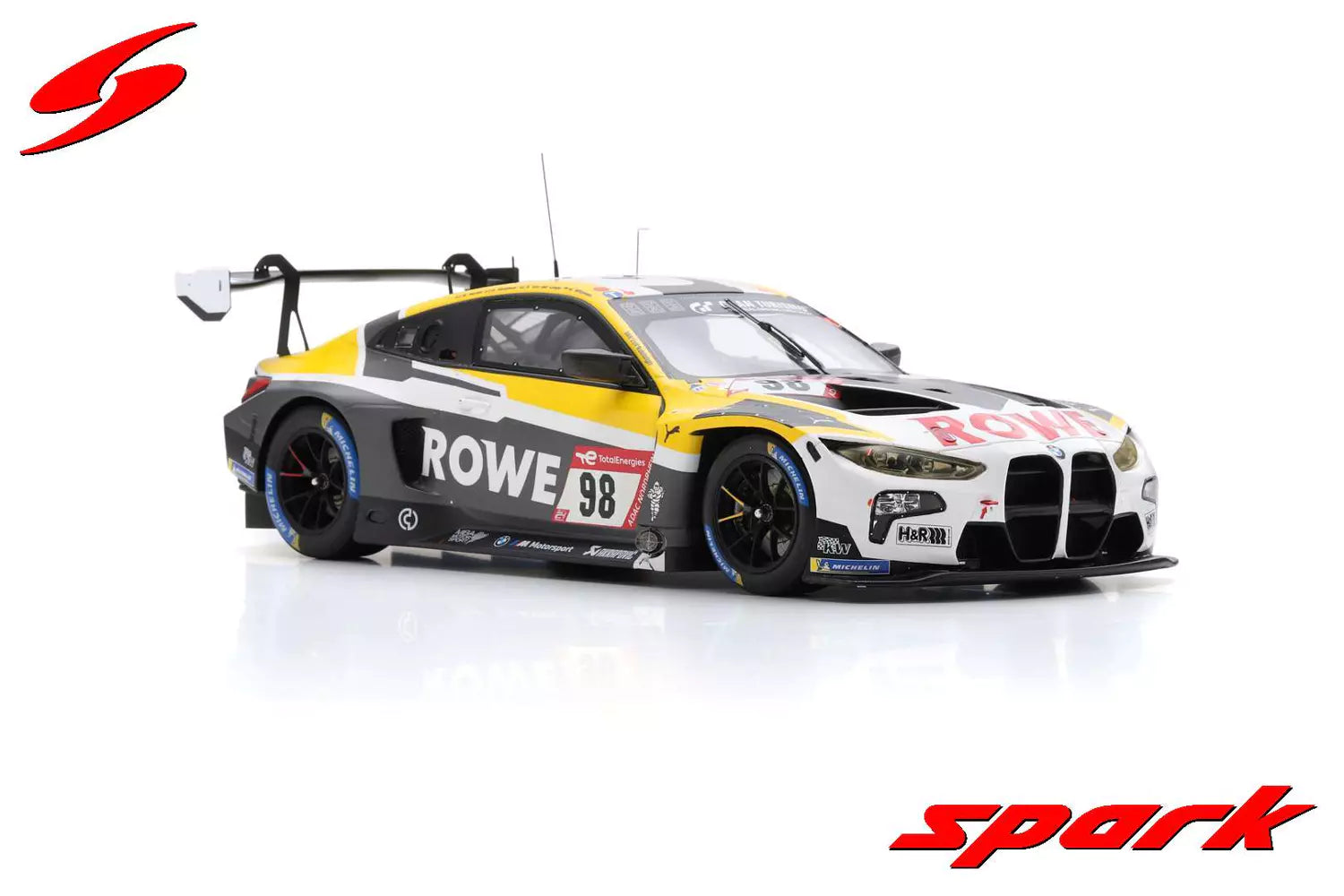1:18 Scale BMW M4 GT3 No.98 ROWE RACING Diecast Model Car - 2nd Place 24H Nürburgring 2023 - Collectible Racing Car for Display & Gifts