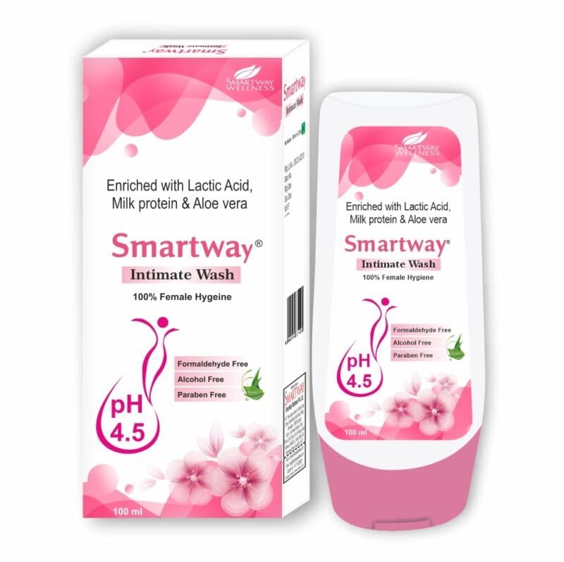 SMARTWAY Intimate Wash for Women - pH Balanced Feminine Hygiene Cleanser, 100ml (Pack of 1) - Gentle Daily Care for Sensitive Skin, Perfect for Travel & Gym Use