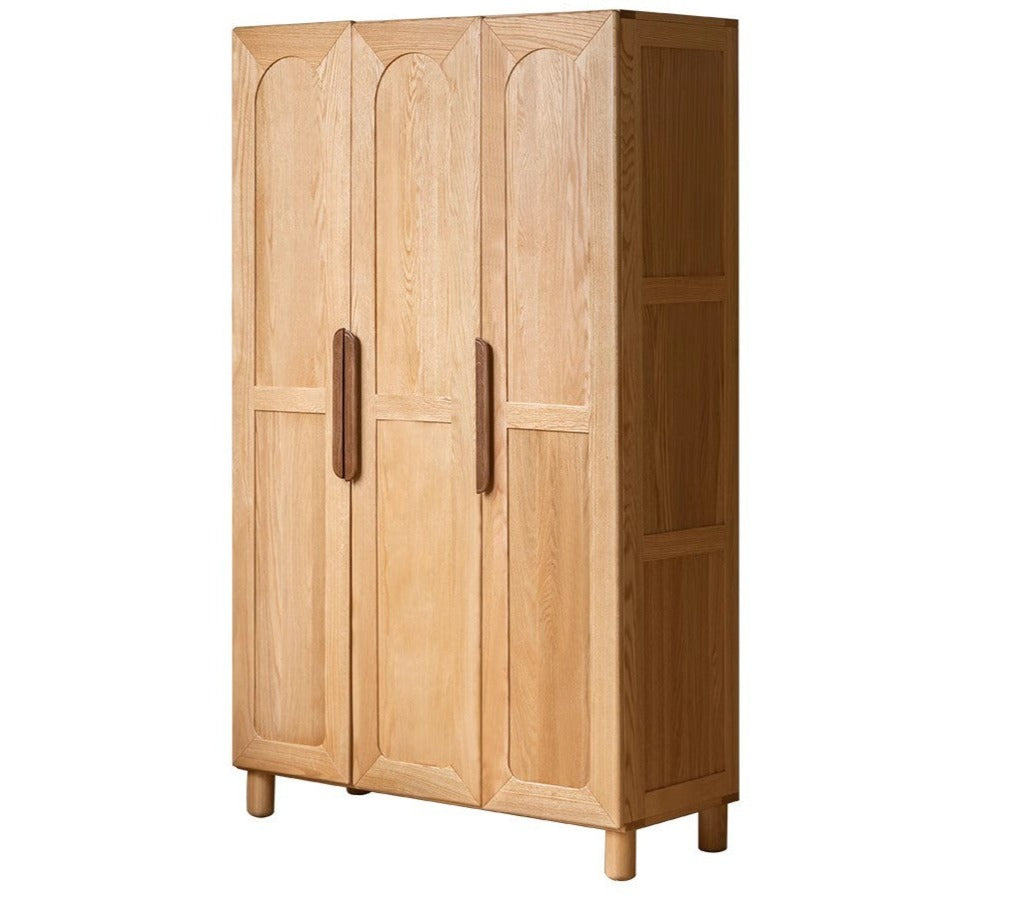 Solid Oak Wood Kids Wardrobe - Durable & Stylish Storage for Bedroom, Nursery, or Playroom Organization