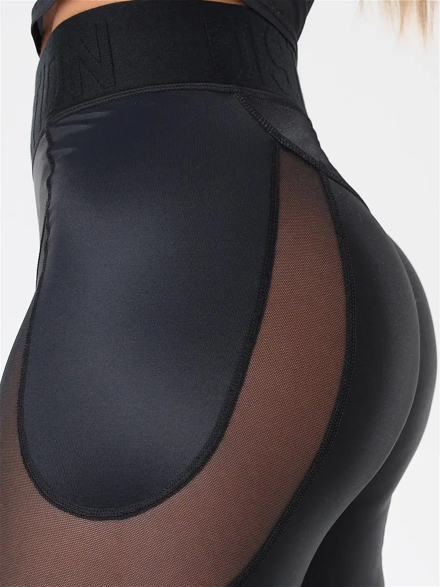 ZASUWA Women's High Waist Mesh Tummy Control Leggings - Workout, Yoga & Running Compression Pants for Women