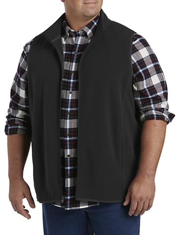 DXL Big + Tall Essentials Men's Full-Zip Polar Fleece Vest for Winter Outdoor Activities - Warm & Comfortable Big and Tall Fleece Vest for Hiking, Camping, and Casual Wear