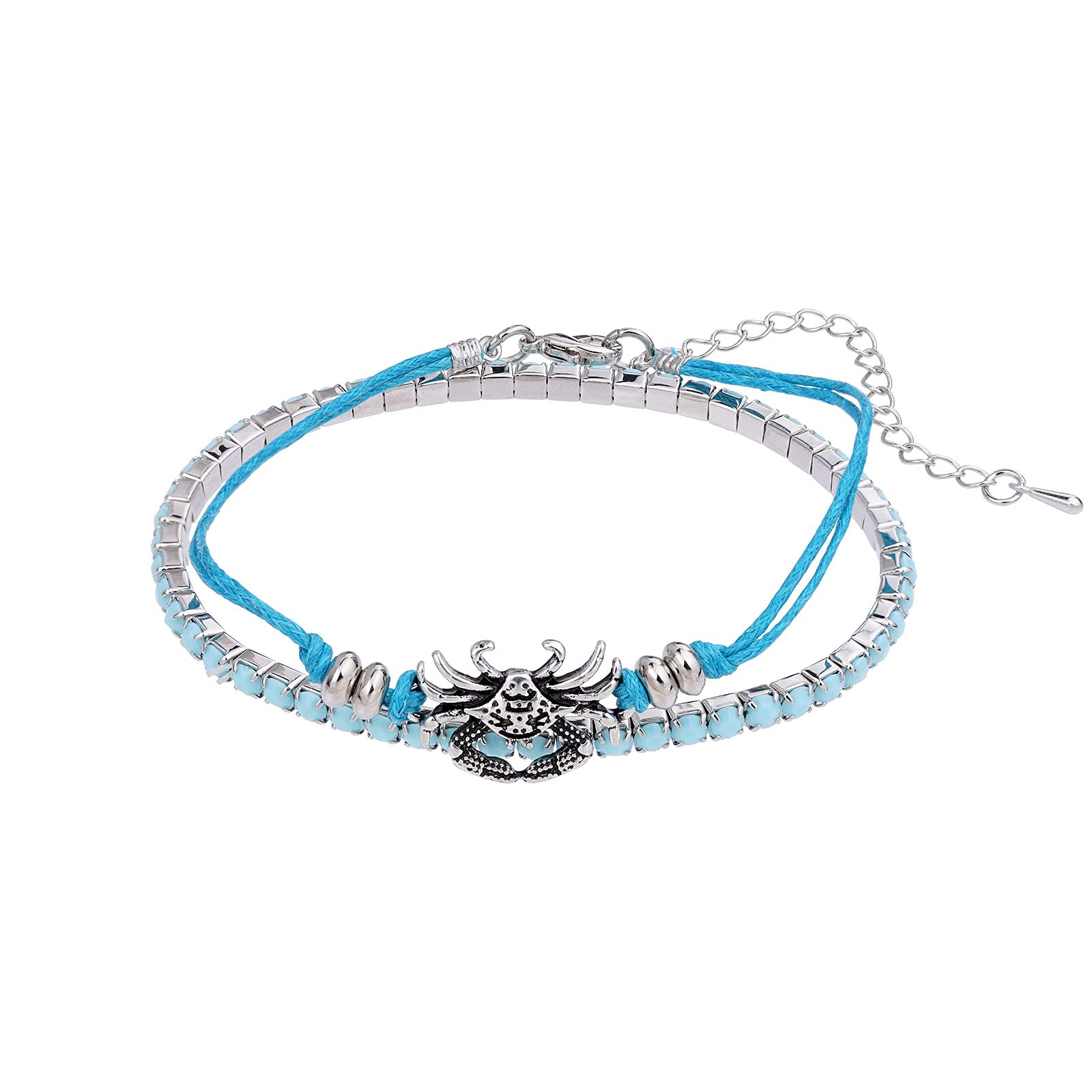 Boho Beach Bracelets for Women - Adjustable Starfish, Turtle & Conch Shell Anklets with Turquoise Beads - Stretchable Foot Jewelry for Summer Vacations, Beach Parties & Tropical Getaways