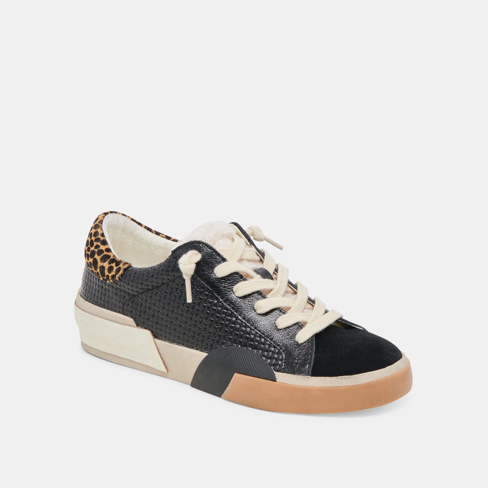 ZINA Plush Sneakers for Women - Black & Multi Woven Comfortable Casual Shoes | Perfect for Walking, Gym, and Everyday Wear