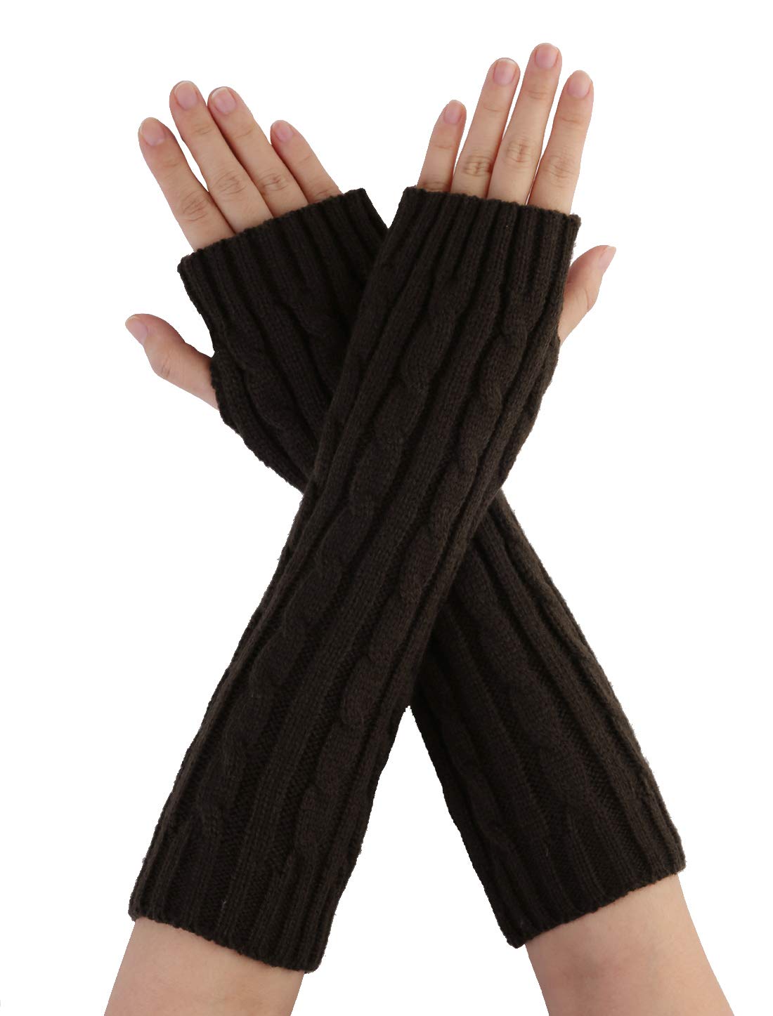 UXCELL® Unisex Textured Fingerless Arm Warmer Gloves - Warm & Stylish for Cycling, Running, Outdoor Sports & Winter Fashion