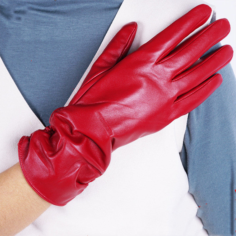 Women's Winter Leather Gloves - Warm Touchscreen Compatible Gloves for Outdoor Activities, Driving & Cold Weather Protection
