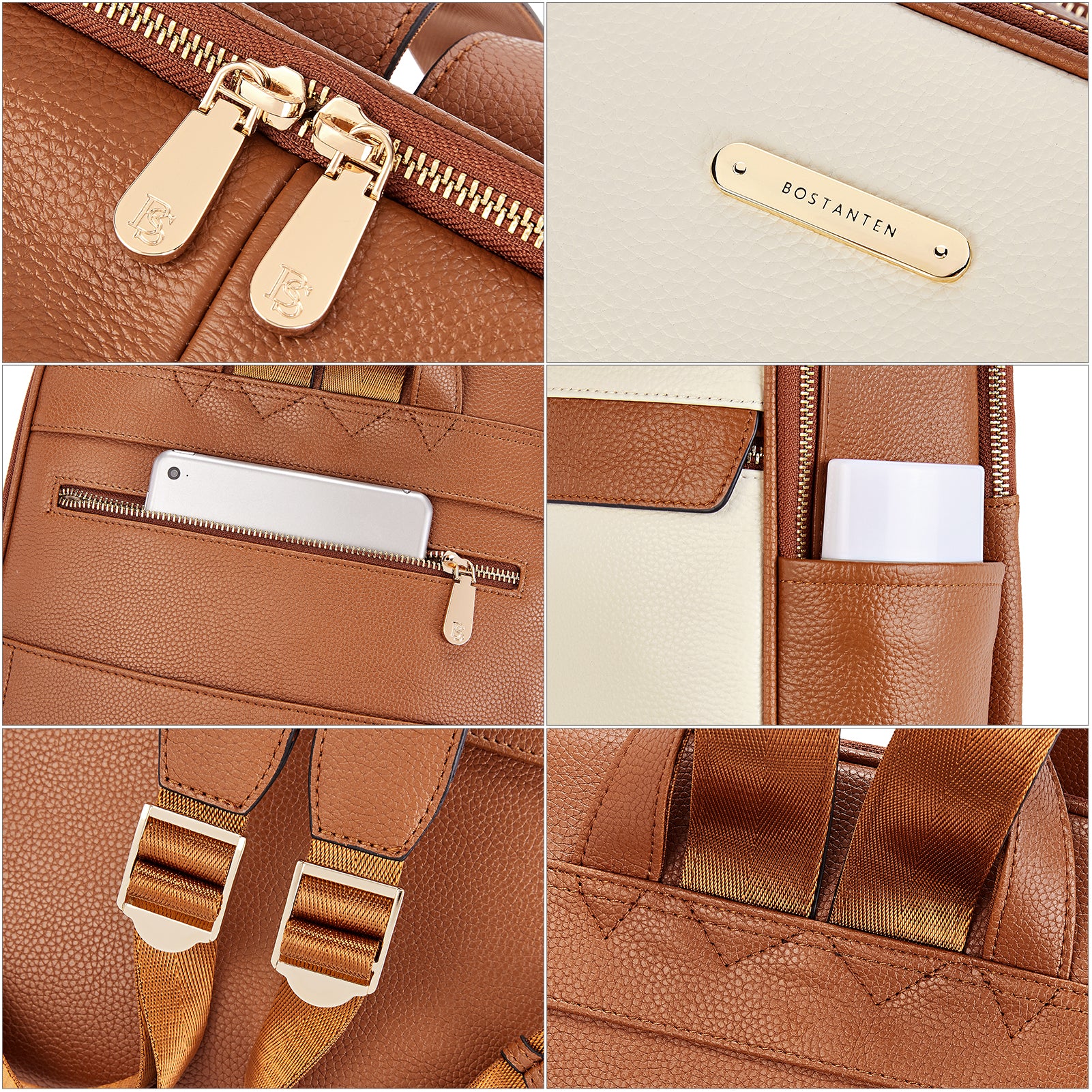 Stylish Leather Laptop Backpack for Women - Waterproof 15.6 Inch Business Travel Backpack with USB Charging Port - Perfect for Work, College & Commuting