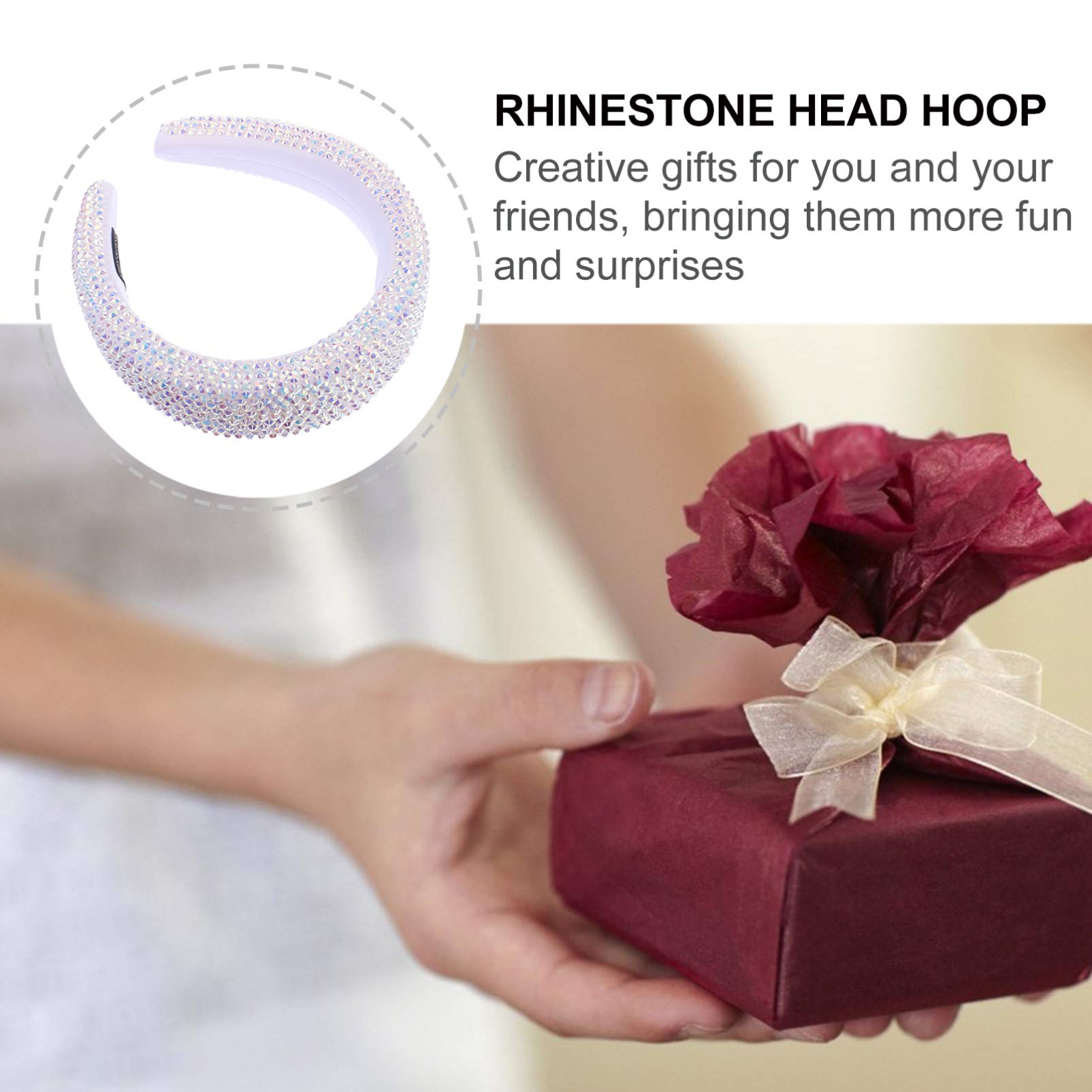 Sparkling Crystal Beaded Diamond Wide Brim Headband for Women - Elegant Party Headwear & Wedding Accessory - Perfect for Bridal, Prom, Evening Gala and Special Occasions