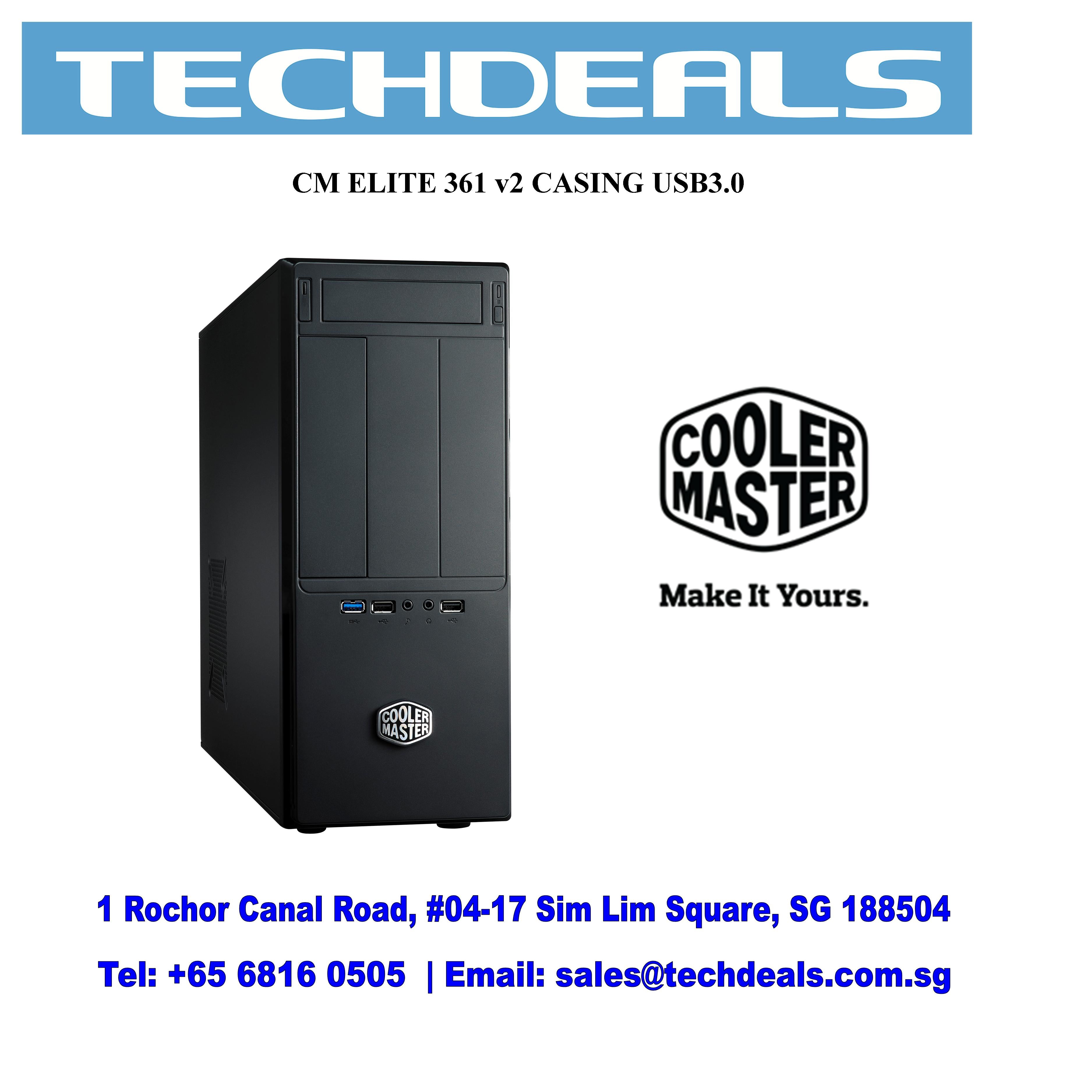 Cooler Master Elite 361 Mid Tower Computer Case with USB 3.0 Ports - Perfect for Gaming PC Builds, Home Office & Workstation Setups