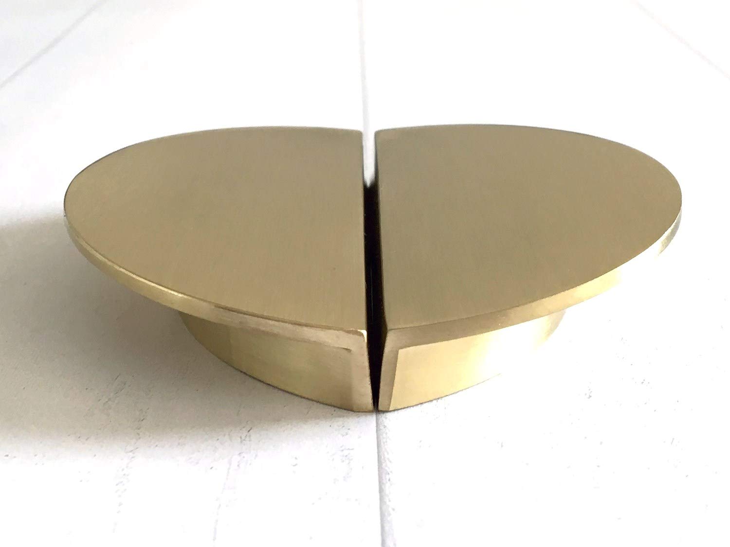 Half Moon Drawer Pulls - Brushed Gold Cabinet Handles, 2.5
