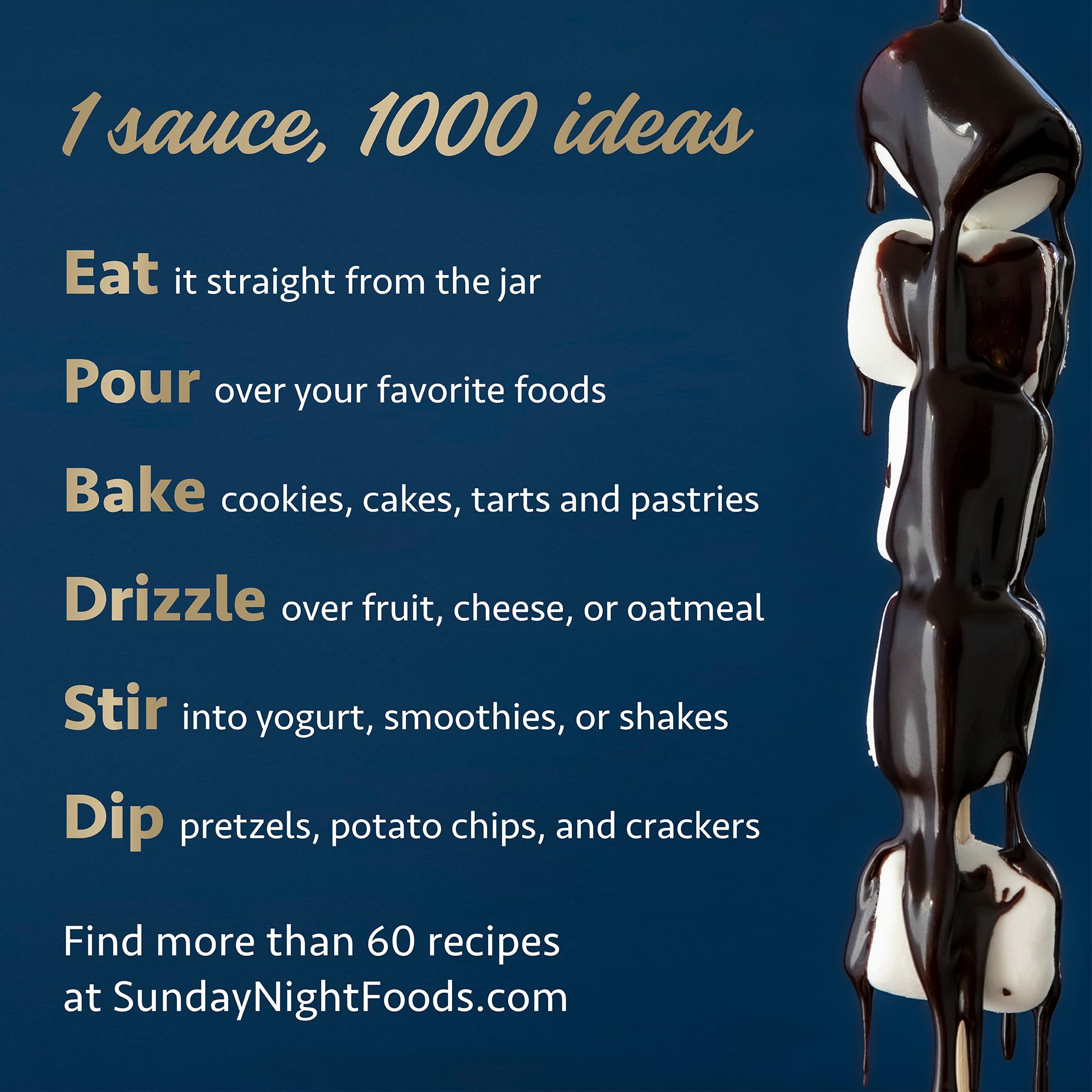 Sunday Night Founder’s Reserve Premium Chocolate Sauce - Rich Sweet Brownie Flavor with Vanilla & Caramel, Homemade Hot Fudge Topping, No Artificial Preservatives, 9 oz - Perfect for Ice Cream, Desserts, and Baking
