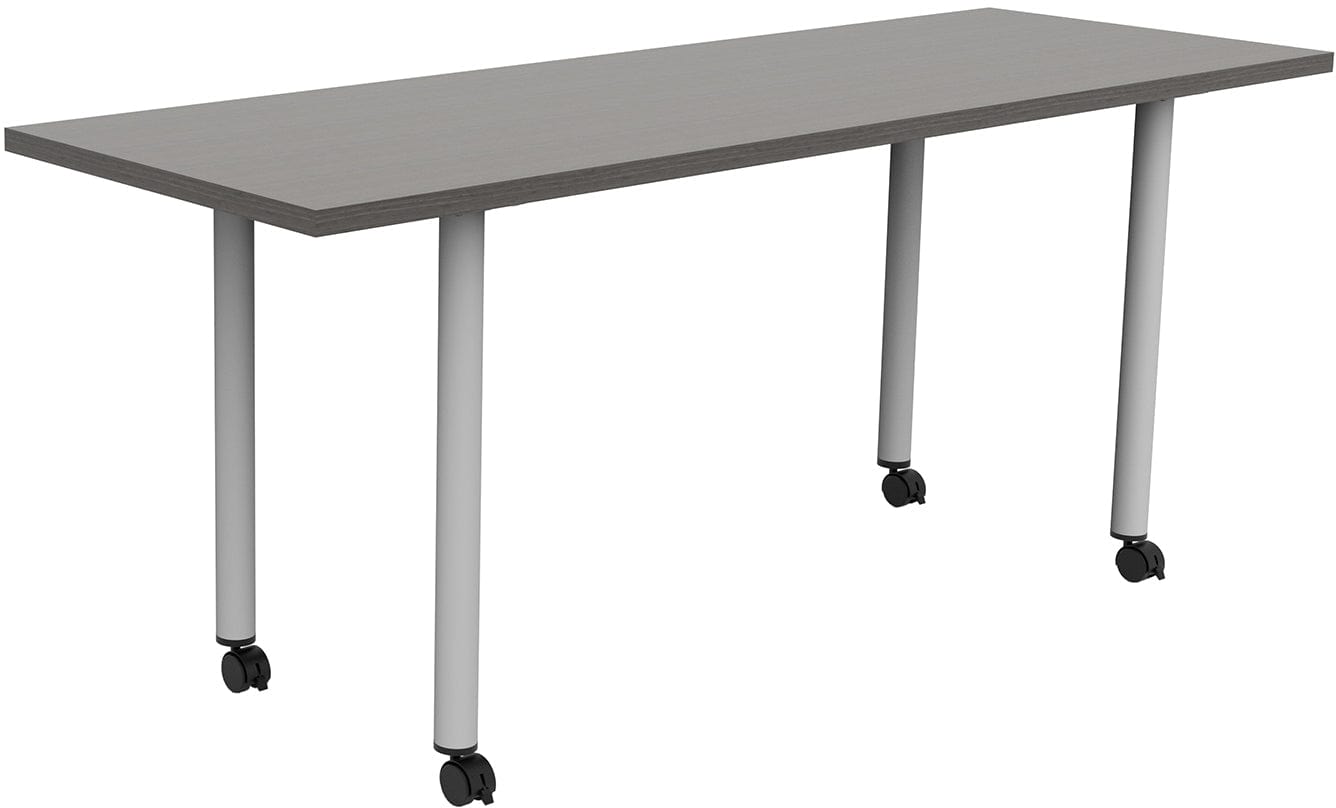 Safco JURNI 72 x 24 Inch Adjustable Height Multi-Purpose Table with Post Leg & Casters - Heavy Duty Workbench, Office Desk, Craft Table for Home & Commercial Use [JN7224NFXPCA]