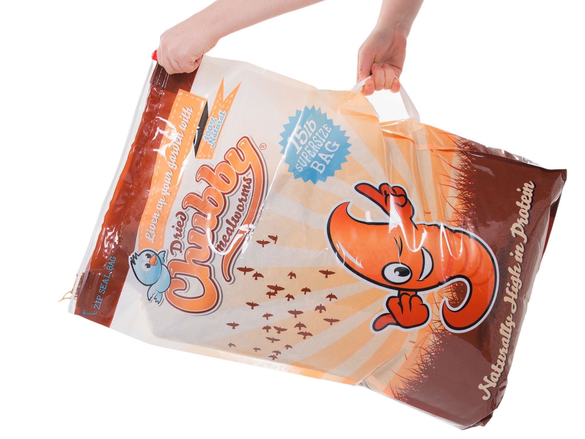 Premium 30Lbs Chubby Dried Mealworms - High Protein Bird & Reptile Food for Chickens, Wild Birds, Turtles & Fish - Perfect for Pet Feeding & Outdoor Wildlife Attraction