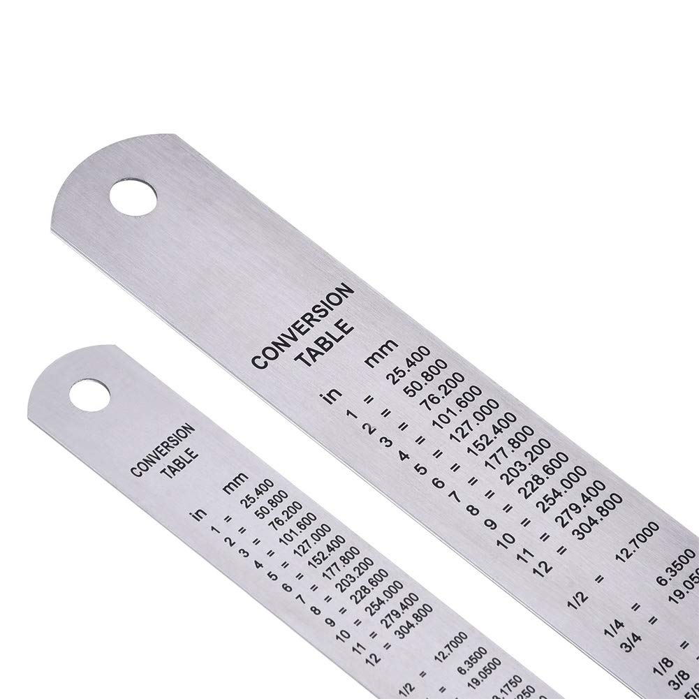 Premium Stainless Steel Rulers Set - 6 Inch, 8 Inch, 12 Inch Metal Ruler Pack of 3 for School, Office, Engineering & DIY Projects (LJ-LJ-102302) - Accurate Measuring Tool for Crafting, Drawing & Home Improvement