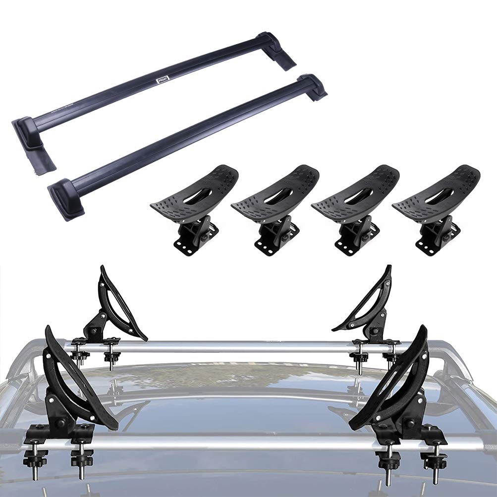 SCITOO Heavy Duty Roof Rack Cross Bars with Kayak Mount - Universal Fit for Honda Element 2003-2011 - Secure Seat Belt-Style Straps for Canoes, Kayaks, Surfboards & Outdoor Gear - Perfect for Camping, Road Trips & Water Sports Adventures