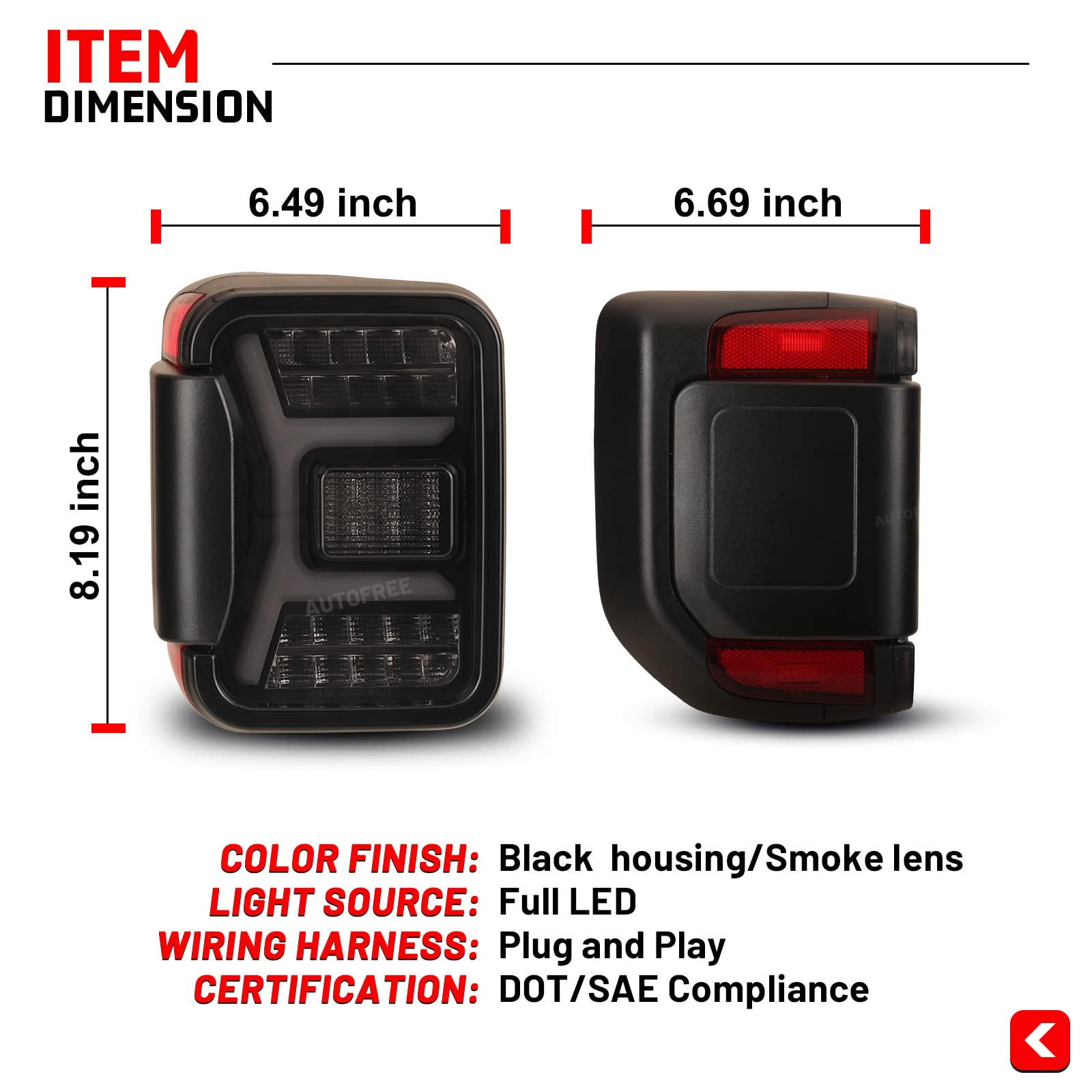 LED Tail Lights for Jeep Gladiator 2019-2025 - Sequential Turn Signal Smoke Lens Tail Lamp Assembly Replacement Accessories | Upgrade Your JT's Style & Safety for Night Driving & Off-Road Adventures
