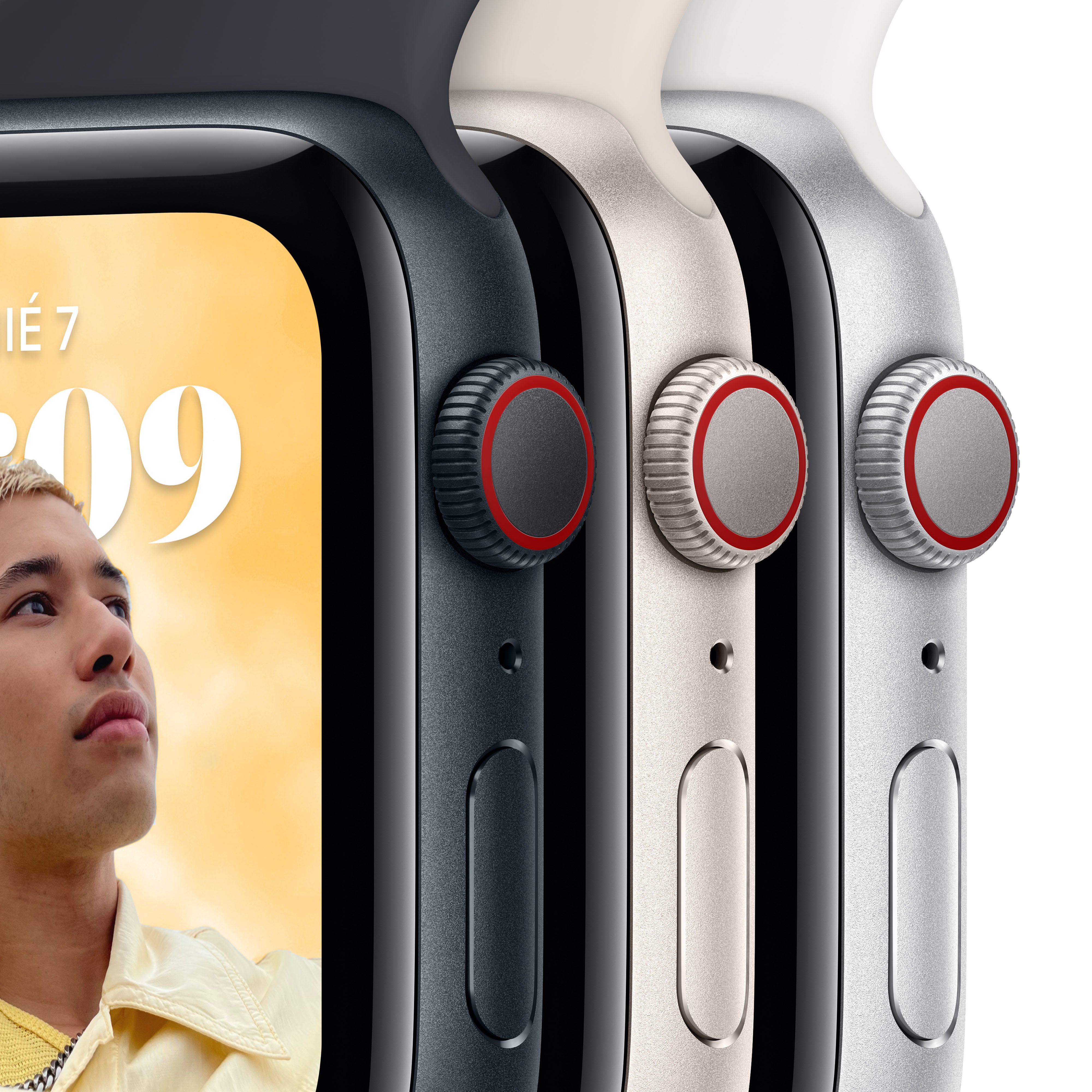 Apple Watch SE (GPS + Cellular) 44mm Aluminum Case with White Star Sport Band - Perfect for Fitness Tracking & Daily Wear
