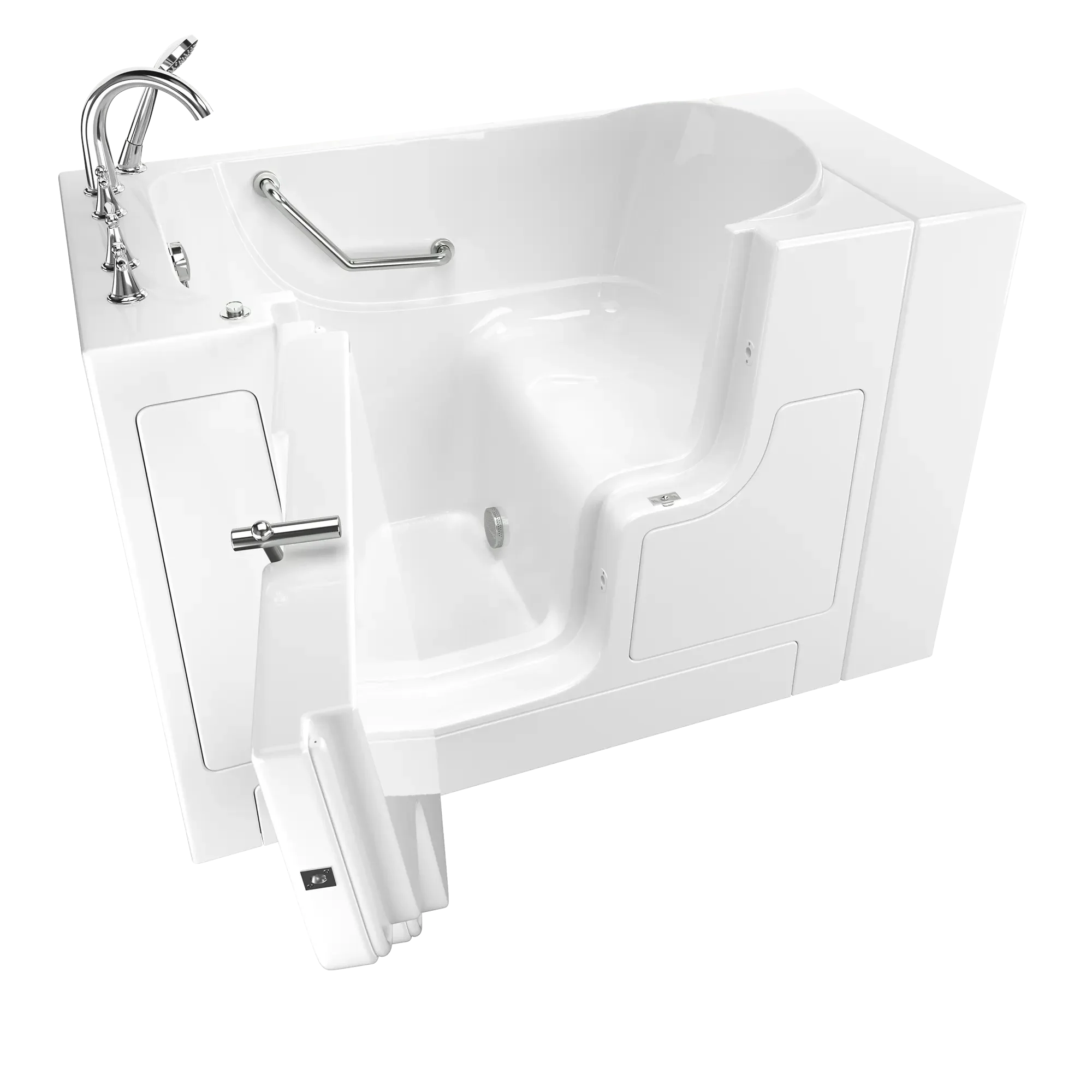 30 x 52 Inch Gelcoat Walk-In Bathtub with Soaker System & Left Hand Drain Faucet - Ideal for Elderly & Mobility Needs, Spa-Like Relaxation at Home