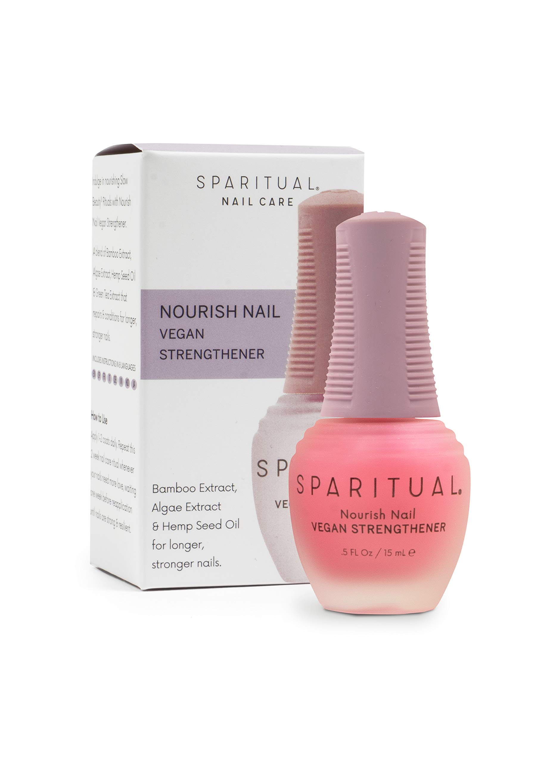 SPARITUAL Vegan Nail Strengthener Treatment - 0.5 fl oz Nourishing Formula for Dry, Damaged Nails | Cruelty-Free Nail Care Solution | Perfect for At-Home Manicures & Nail Recovery
