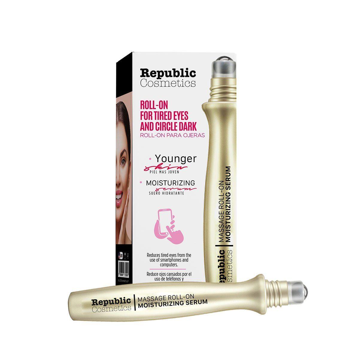Republic Cosmetics Under Eye Roll On for Dark Circles & Puffy Eyes - Cooling Eye Treatment for Tired Eyes, Dark Circles & Bags - Perfect for Morning Routine, Travel & Work Stress Relief