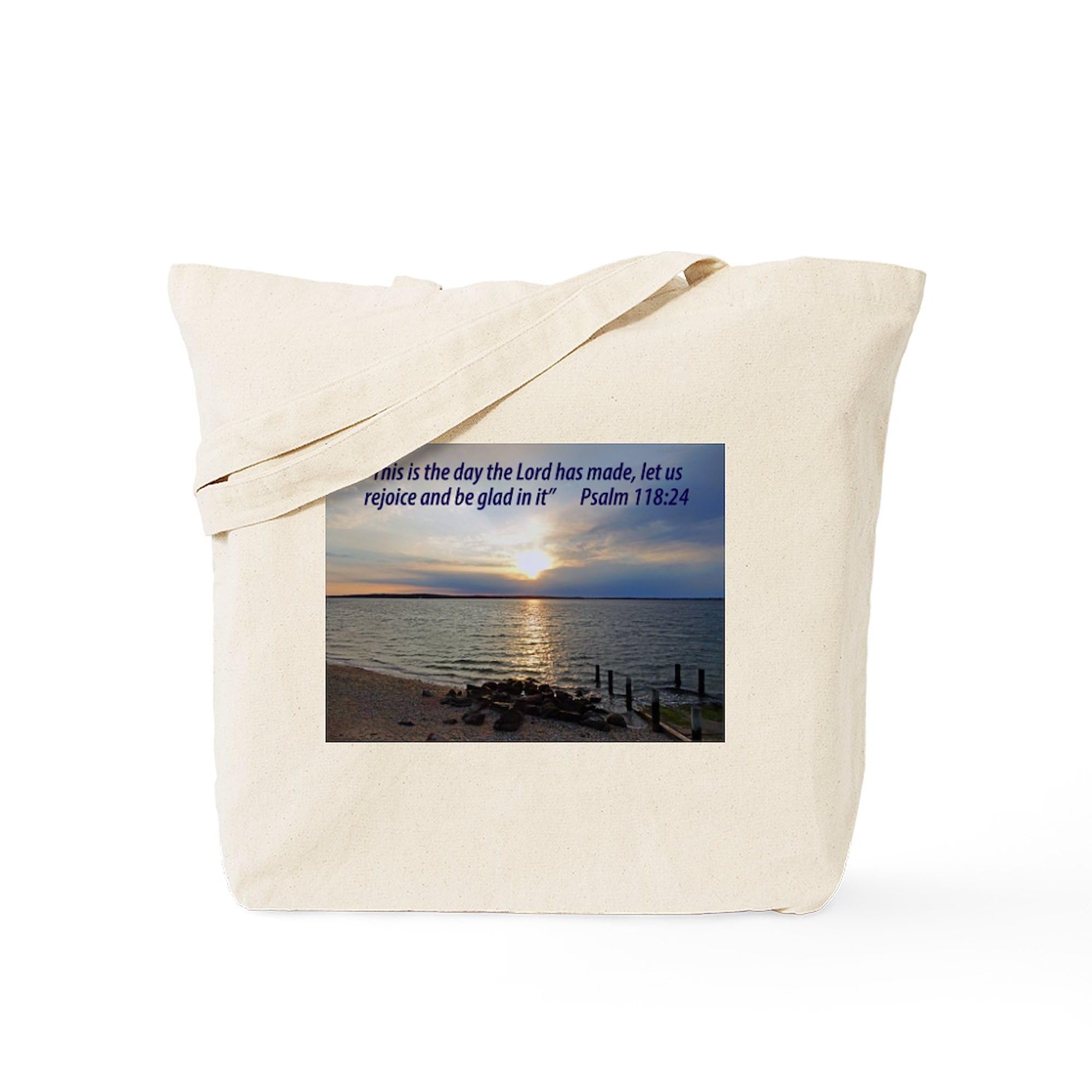 Christian Tote Bag - 'This Is The Day The Lord Has Made' Inspirational Canvas Shopping Bag | Reusable Grocery Tote for Church, Bible Study & Daily Errands