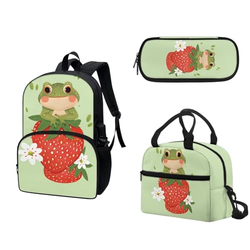 Kawaii Strawberry Frog Daisy Boho Floral