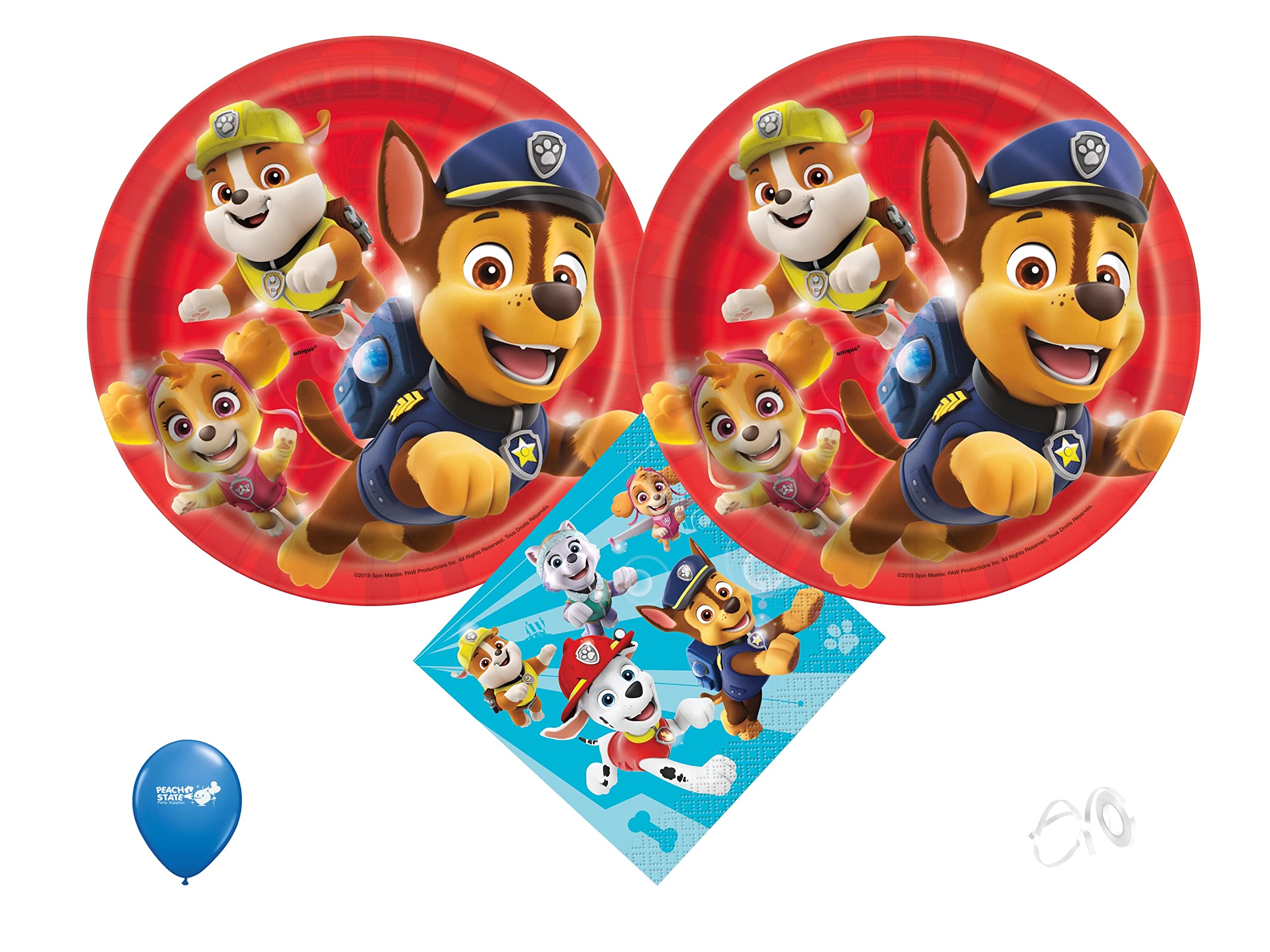 Peach State Paw Patrol Party Supplies Set - 16-Piece Bundle with Cake Plates & Napkins for Kids Birthday Celebrations