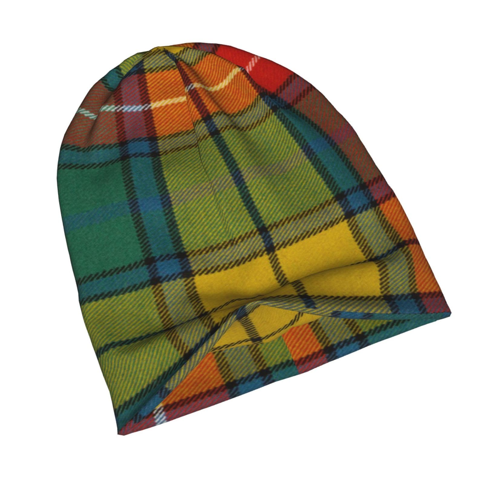 Clan Buchanan Tartan Plaid Beanie Hat - Warm Stretchable Skull Cap for Men & Women | Soft Knitted Winter Hat in Black | Perfect for Outdoor Activities, Hiking & Cold Weather Fashion