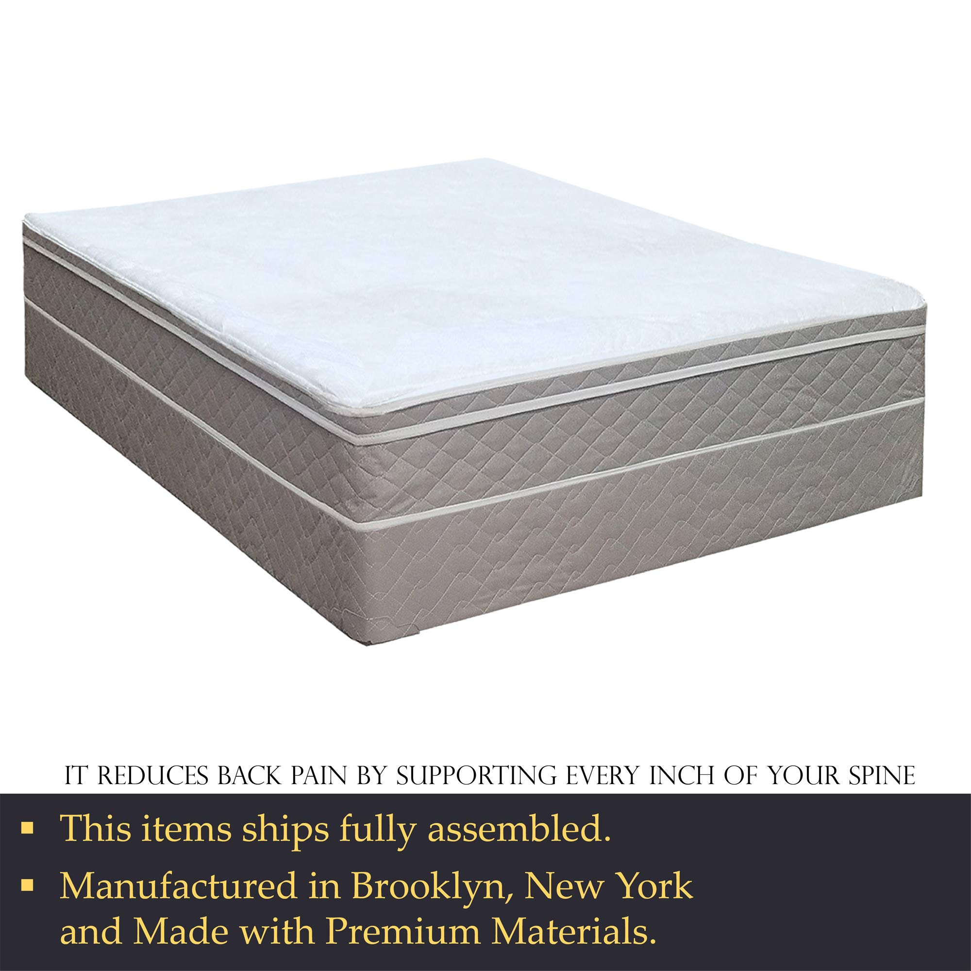 Mayton 10-Inch Medium Plush Eurotop Pillowtop Innerspring Mattress with 8