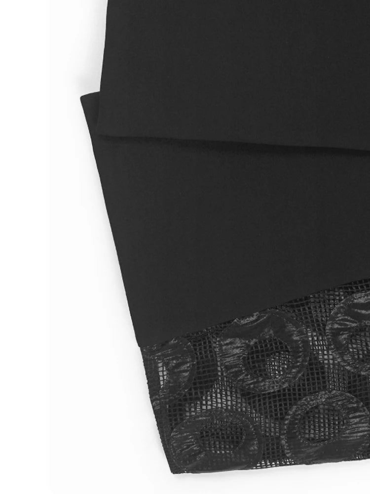 Black Dot Hollow Out Vest & Skirt Two-Piece Set - V Neck Sleeveless Women's Fashion Outfit for Spring/Autumn 2025 | Perfect for Office Wear, Date Nights & Special Occasions