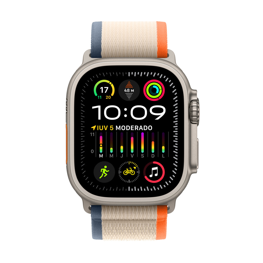 Apple Watch Ultra 2 GPS + Cellular 49mm Titanium Case with Orange/Beige Trail Band M/L - Perfect for Outdoor Adventures & Fitness Tracking