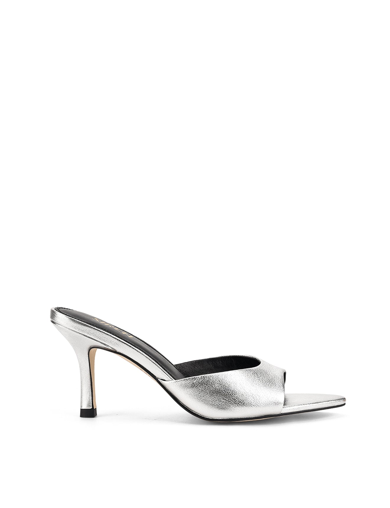 Margot Pointed Toe Mules - Silver Metallic Leather Slip-On Shoes for Women | Comfortable & Stylish Loafers for Office, Party & Casual Wear