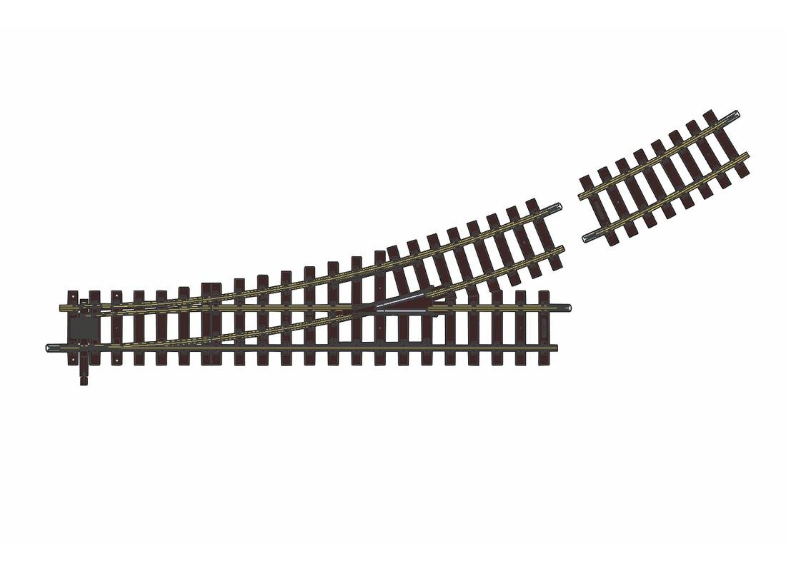 PIKO G Scale Model Trains - Manual R7 Curved Switch Left (35226) for Outdoor Garden Railroad & Train Layouts