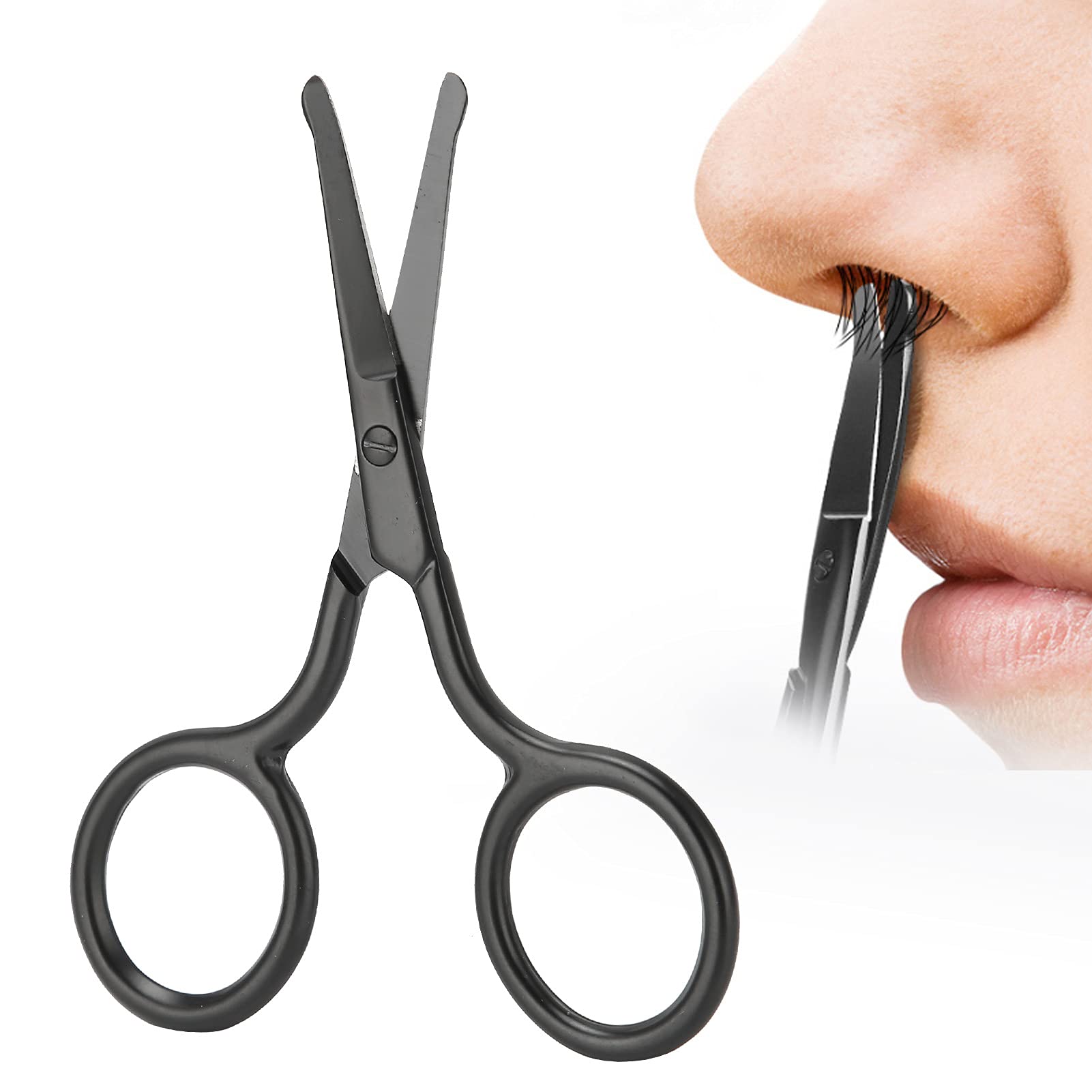Premium Beard & Mustache Scissors Set - Rounded Tip Safety Scissors for Facial Hair, Nose Hair, Eyebrows & Ear Trimming - Professional Grooming Kit for Men's Daily Care & Styling