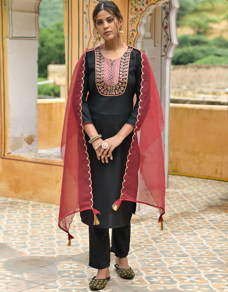 Black Viscose Rayon Blend Straight Leg Pants for Women - Comfortable Office Wear & Casual Outfits
