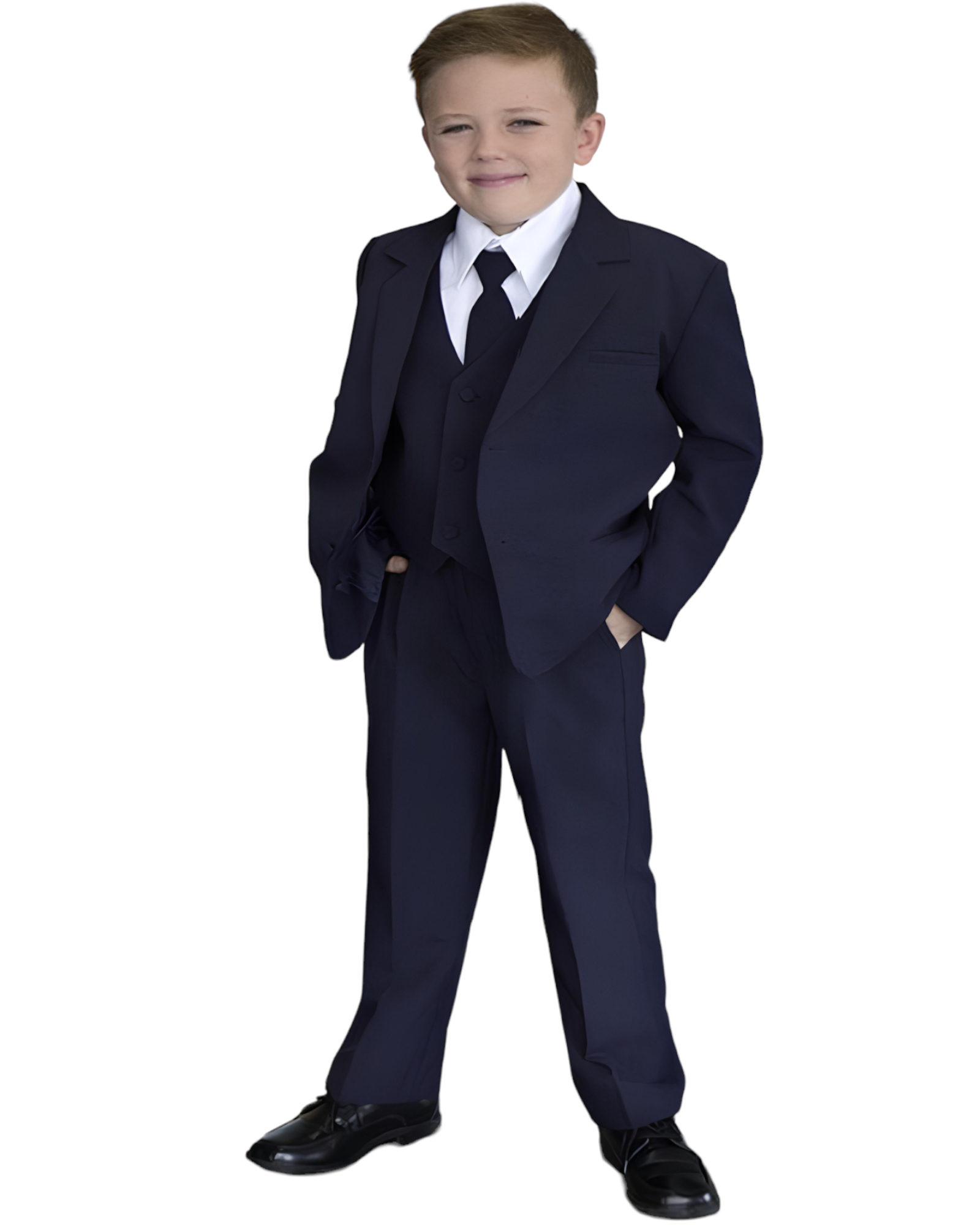 Classic Navy Blue Boys Suit for Formal Events - Perfect for Weddings, School Dances & Special Occasions