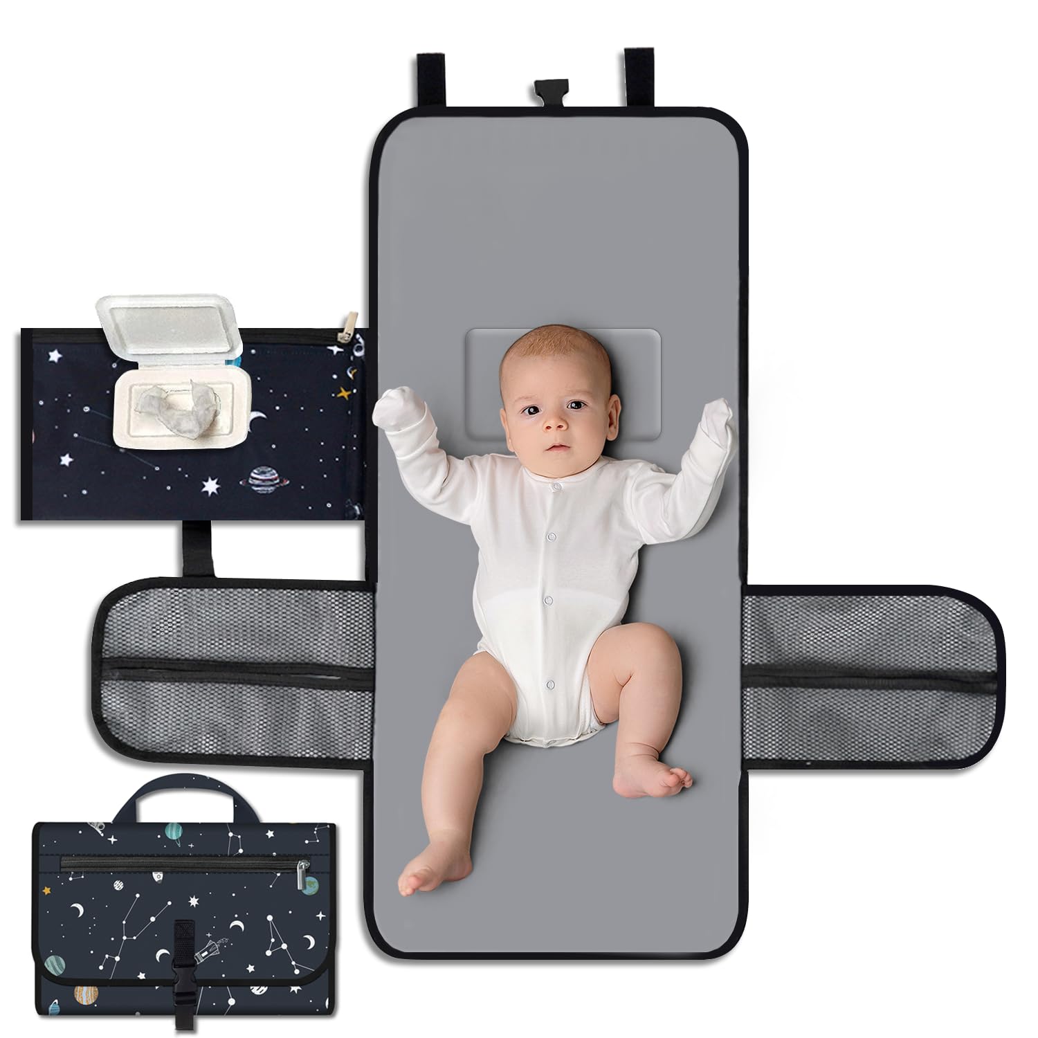 Portable Waterproof Foldable Baby Changing Mat - Premium Diaper Changing Pad for Newborns & Travel | Ideal for Nursery, On-the-Go Parents & Baby Showers | Perfect Infant Gift & Space-Saving Solution