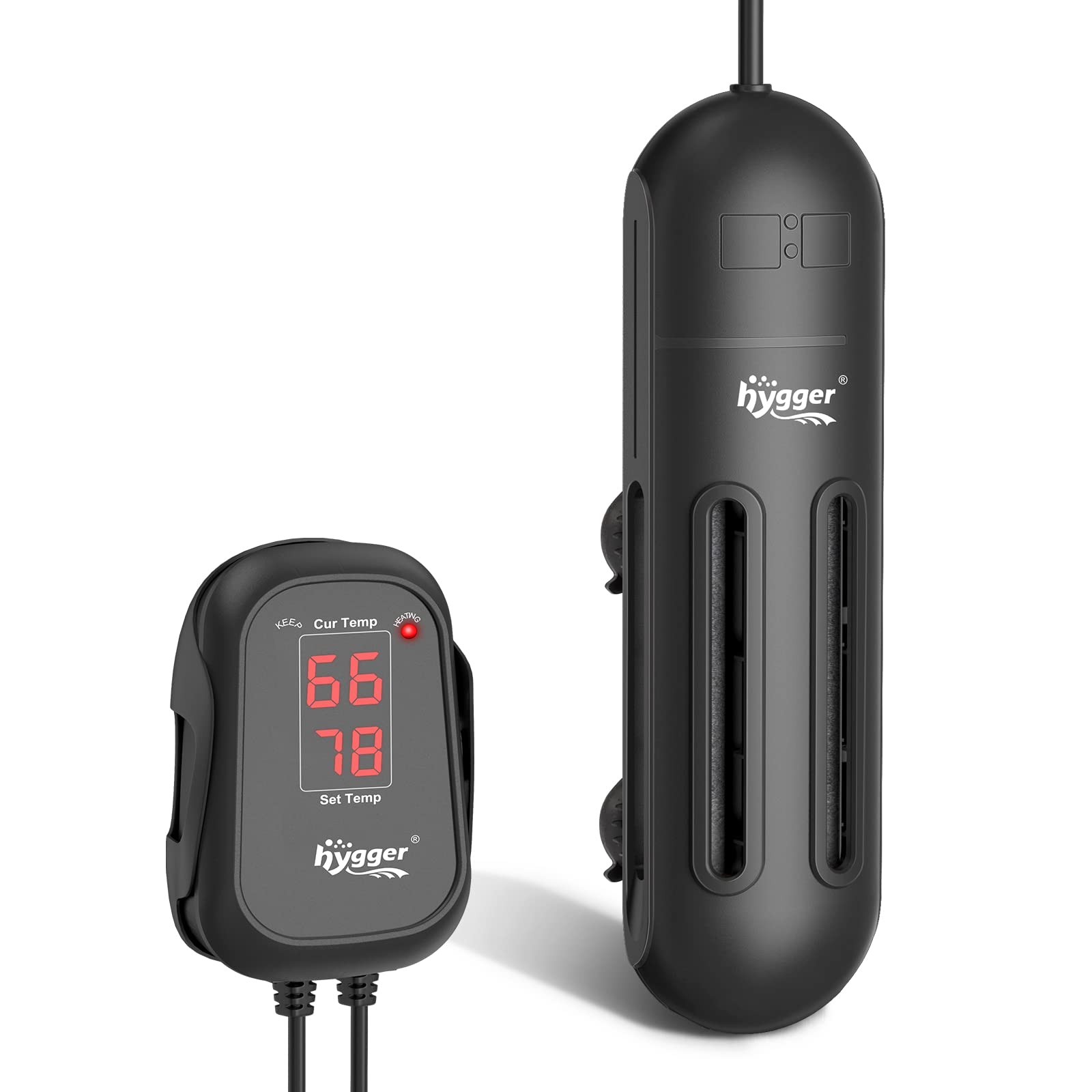 Hygger 800W Submersible Aquarium Heater with Digital Thermostat - Auto Shut Off Fish Tank Heater for 106-211 Gallon Freshwater & Saltwater Reef Tanks - Perfect for Tropical Fish, Marine Life & Coral Growth
