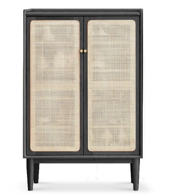 Premium Solid Wood Shoe Cabinet - Oak, Black Walnut & Cherry Wood Storage Organizer for Entryway, Hallway, or Closet - Durable Shoe Rack for Home & Office Organization